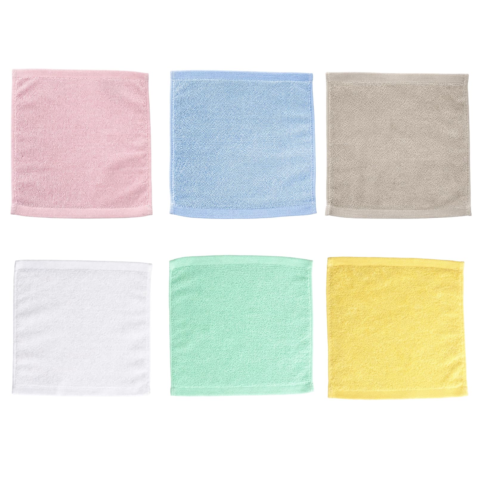 YcsRnn Flannel Face Cloths 6 Pack, Baby Wash Cloth and Face Flannels, Daily Facial Cleansing and Makeup Removal, Gentle Exfoliation for Skincare Routines, 25 x 25 cm Cotton Towels in Assorted Colours