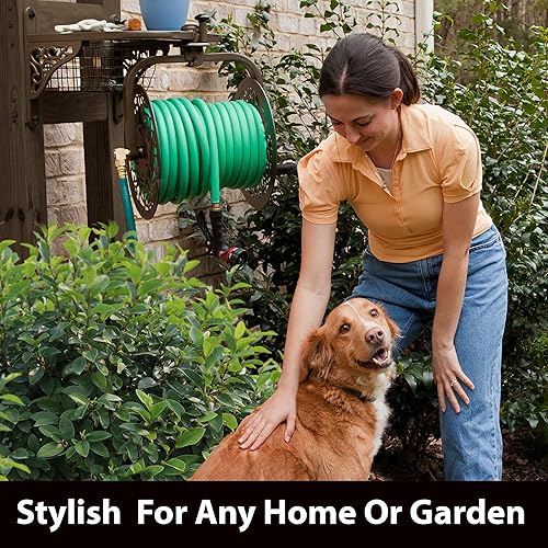 Vista 42 de Liberty GARDEN 712 - Carrete multidireccional de brazo simple para manguera de jardín, capacidad para manguera de 5/8 pulgadas x 125 pies