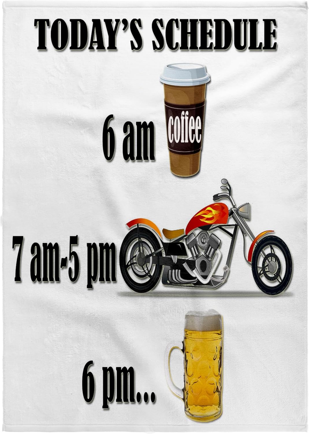 3dRose Coffee, Motorcycle, Beer. Funny Motorcycles Saying. 22x30 Bath Hand Pool Towel