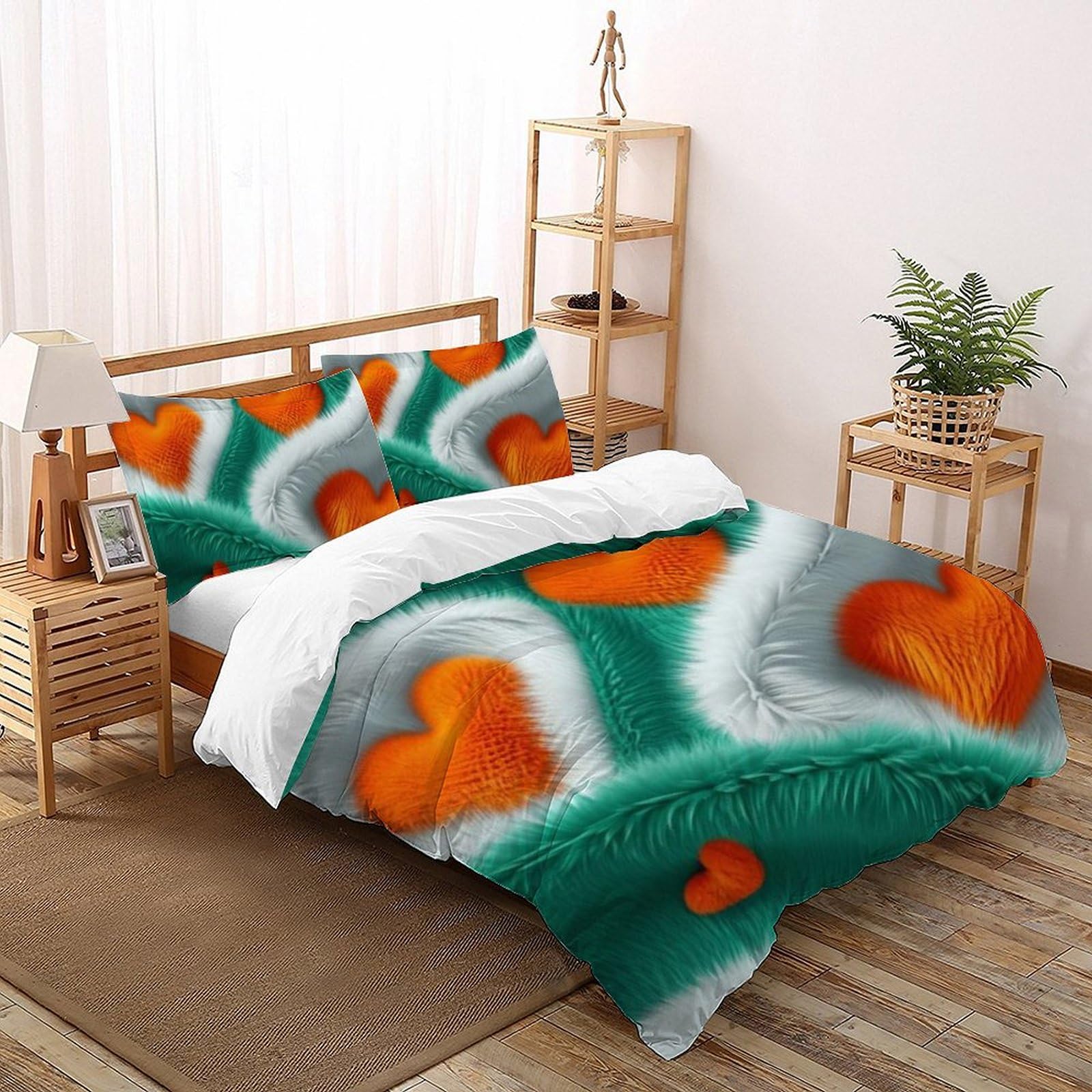 Housse de couette fille avec fermeture éclair pour un lit facile à border