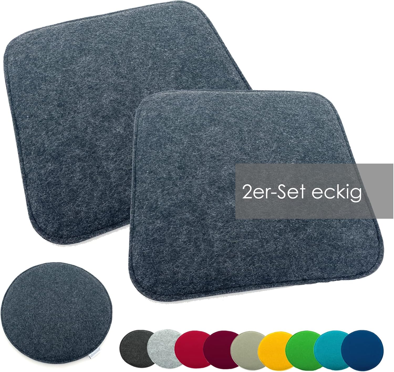 heimtexland ® 4-delig zitkussenset, vilt, stoelkussen, bodemkussen, polster, stoelbekleding, indoor outdoor kussen, rond, Type 631, viltkussen, mint, 35x35 cm, 4 stuks