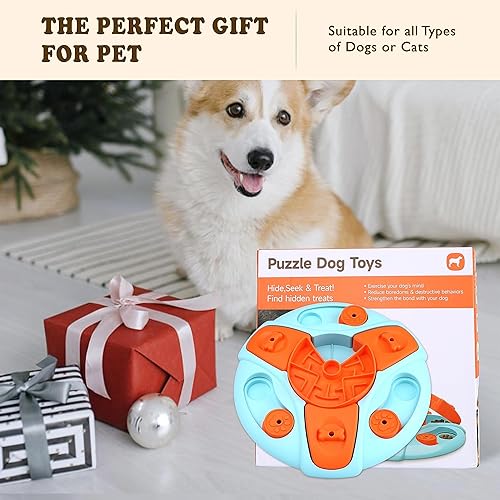 Miniatura 6 de ZALBYUY Juguetes de rompecabezas para perros, rompecabezas de alimentación lenta, juguetes interactivos para entrenamiento y estimulación del