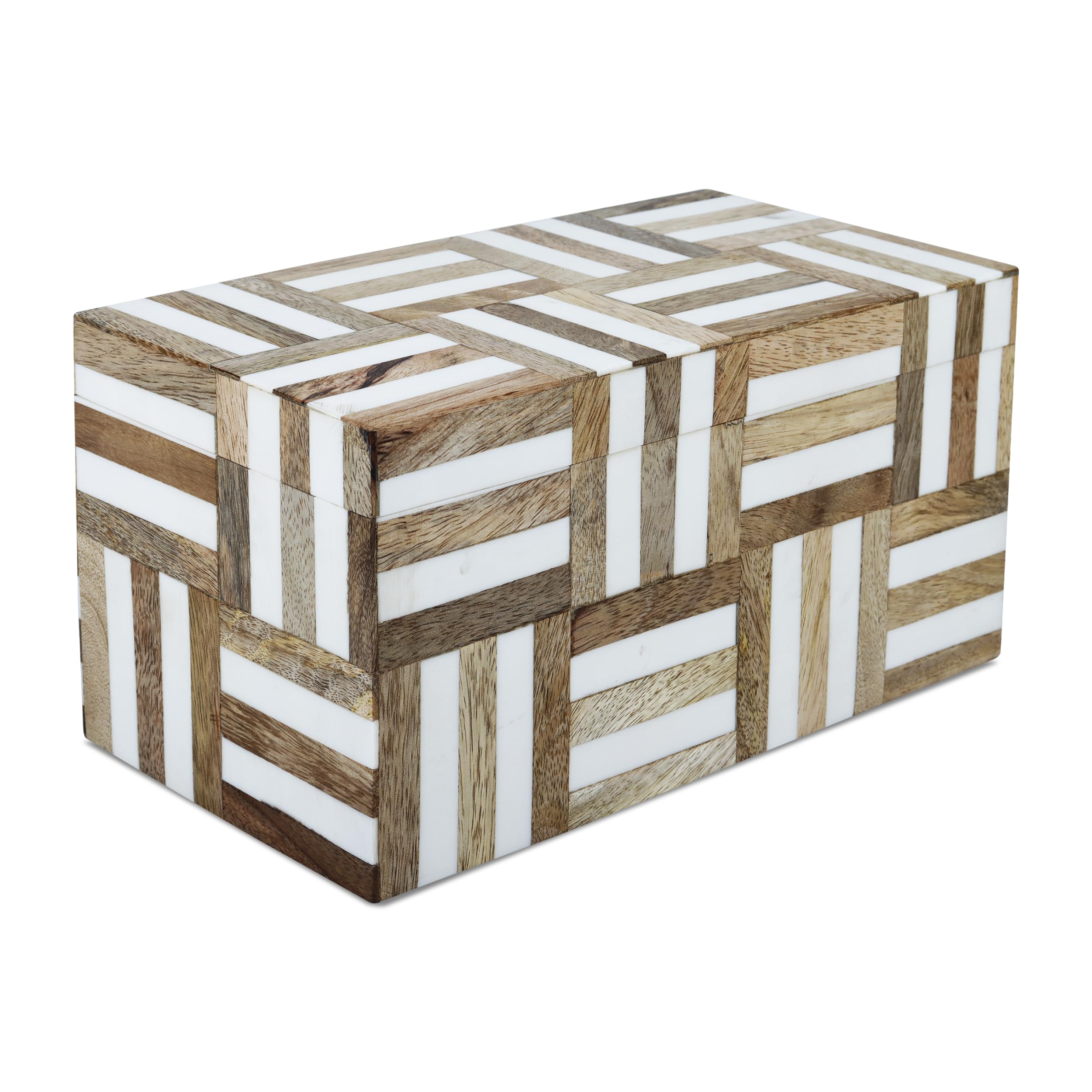 Handicrafts Home Handmade Marquet Chase Collection Decorative Jewelry Box Organizer – Keepsakes, Trinkets, and Home Decor – Antique Coffee Table Storage, Memory Box, Farmhouse Style Decor, 10x5x5