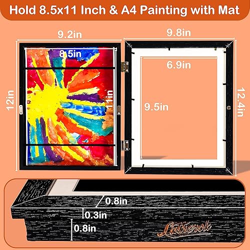 Miniatura 2 de Marcos de arte para niños, marco de arte para niños, de 11 x 8.5 pulgadas, con apertura frontal, marco de arte intercambiable, marco de