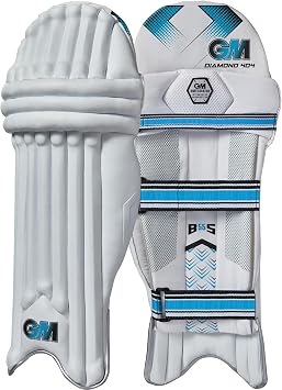 GM | Cricket Batting Pads | Ben Stokes Diamond 404 | 1 Pair | White | Gunn & Moore