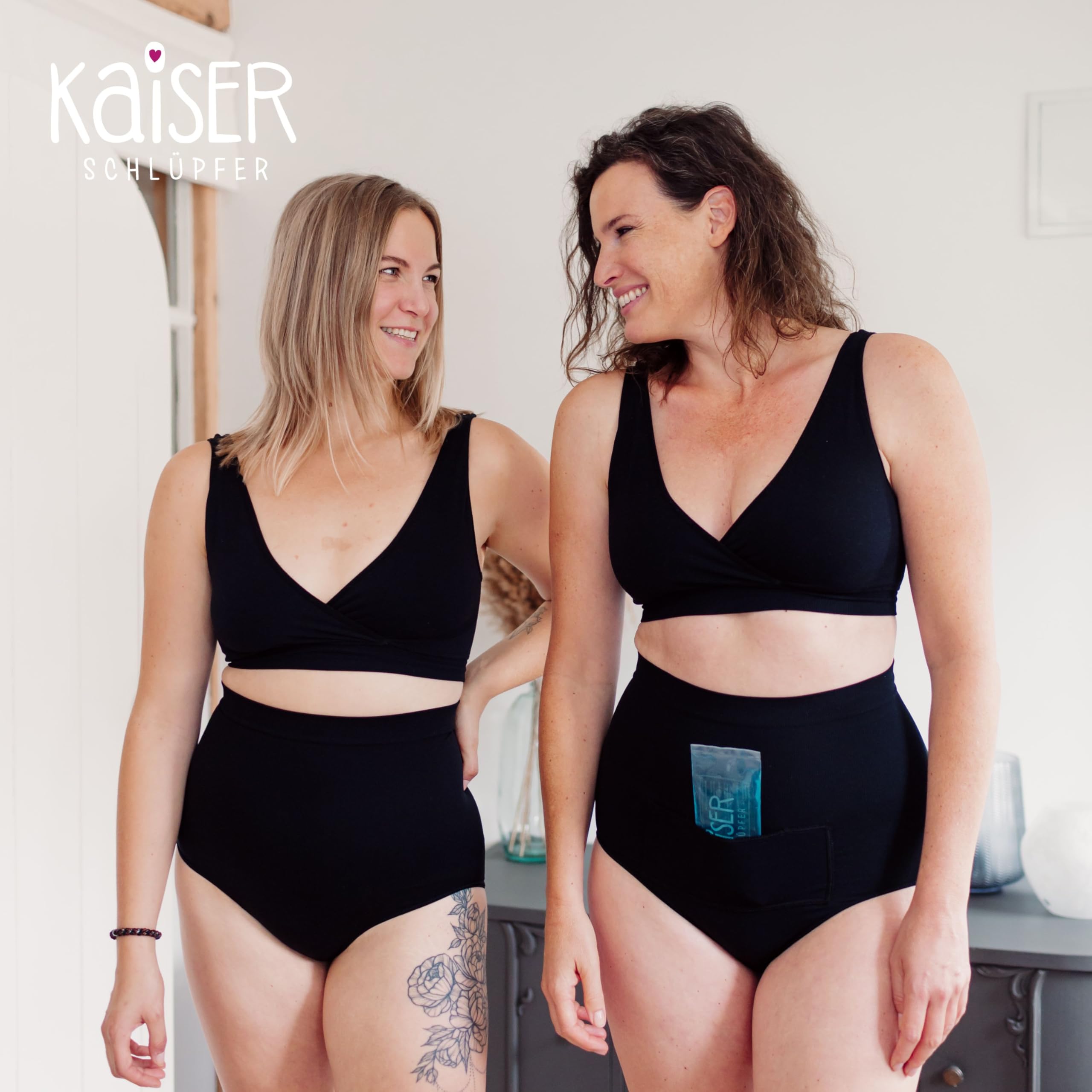 Kaiserschlüpfer Kaiserschnitt Unterhose - Postpartum Unterwäsche mit Kühlpad - ÖkoTex 100 Wochenbett Slips