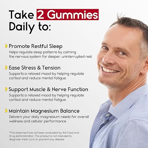 Miniatura 10 de Gomitas de glicinato de magnesio 400 mg  Gomitas para dormir para niños y adultos  Glicinato de magnesio masticable de alta absorción para