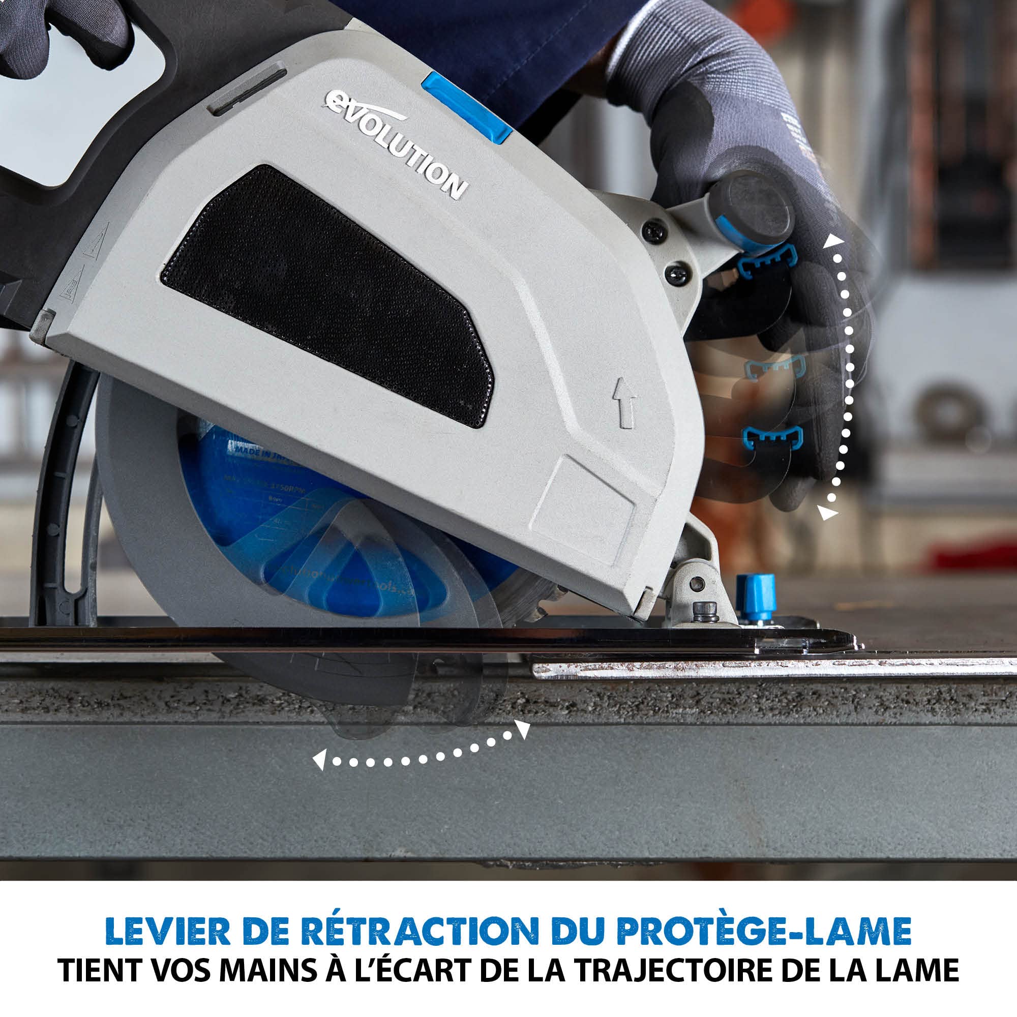 Evolution S210CCS - Scie Circulaire en acier 210 mm - Finition Instantanée - Pas de Chaleur, Pas de Bavures Ni D'Étincelles - lame en acier Doux Incluse.