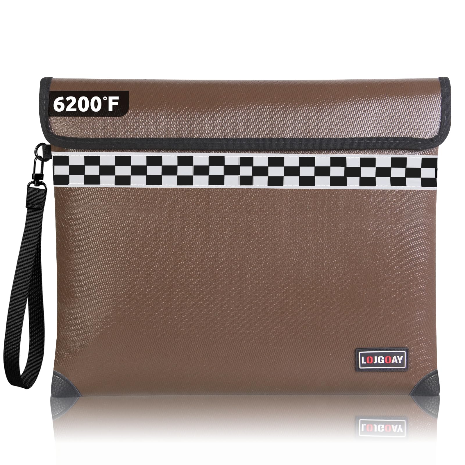 Upgraded Fireproof Document Bag - with 6200°F Heat Insulated, Fireproof Money Bag for Cash with Fireproof Zipper, 9 Layers of Functional Materials, Water Fire Proof Bag Fireproof Bag (Green, 13"x11")