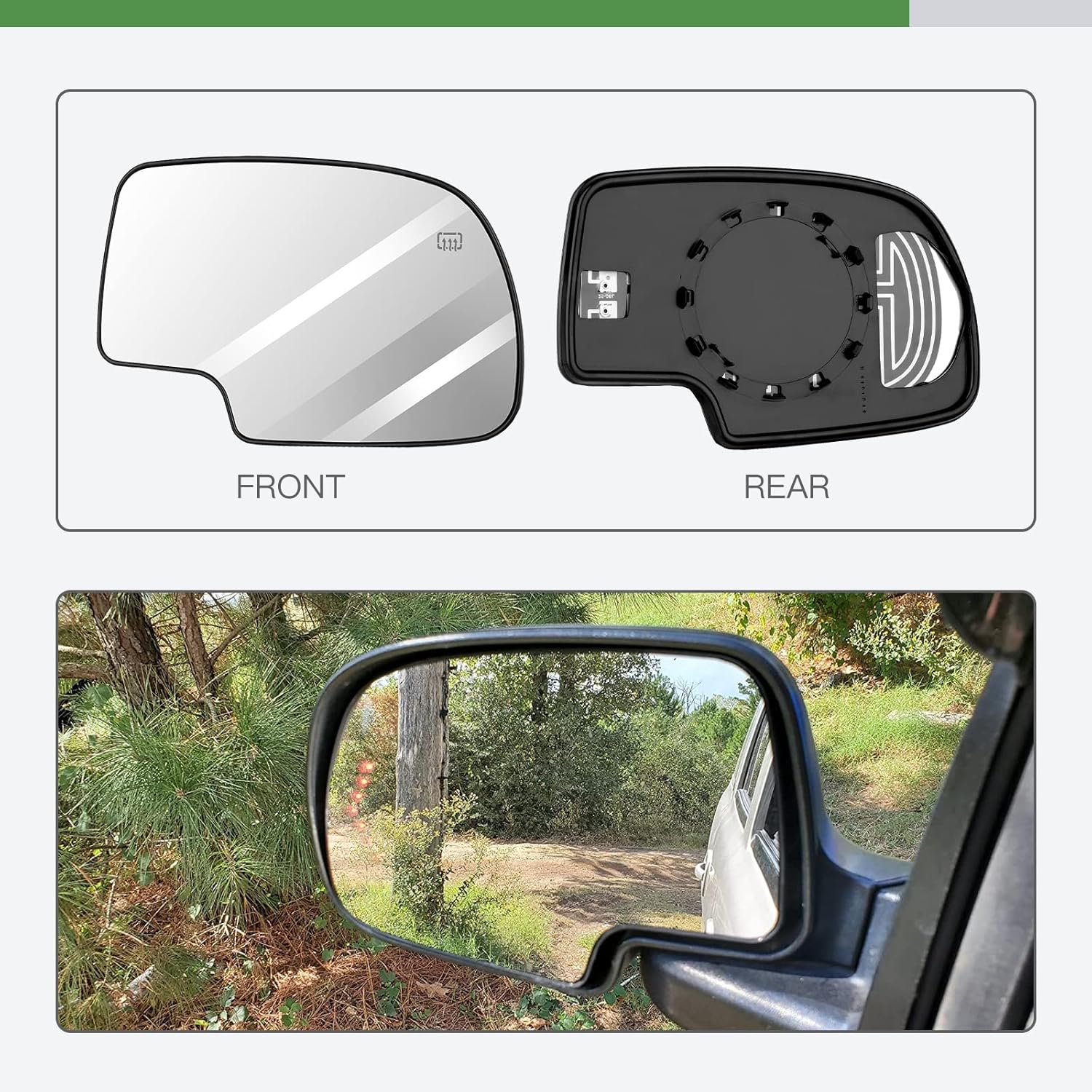 SCITOO Exterior Mirror fit for Chevy Exterior Accessories Replacement Mirrors Glass 03-07 for Chevy for GMC Silverado Sierra 1500/2500 HD/3500 Classic Models with Power Heated (Passenger Side)