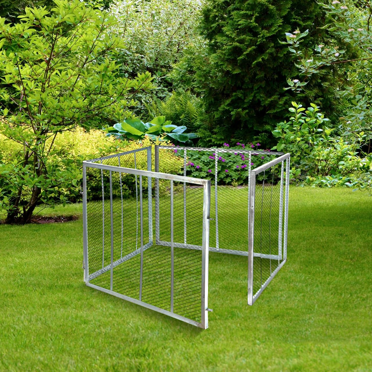 DEMA Garten Metallkomposter 107x107x81 cm – Vollverzinkter Komposter für Gartenabfälle, Robuste Bauweise, Ideal für Kompostierung