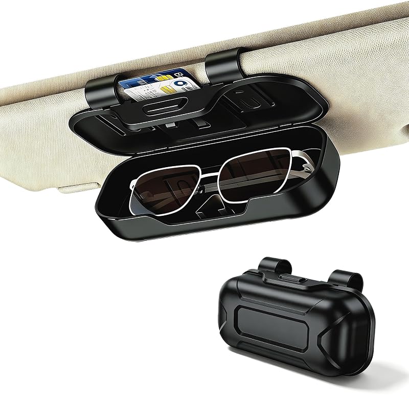 Porta-óculos para para-sol automotivo JYNOMELOG em ABS preto YJHABS26