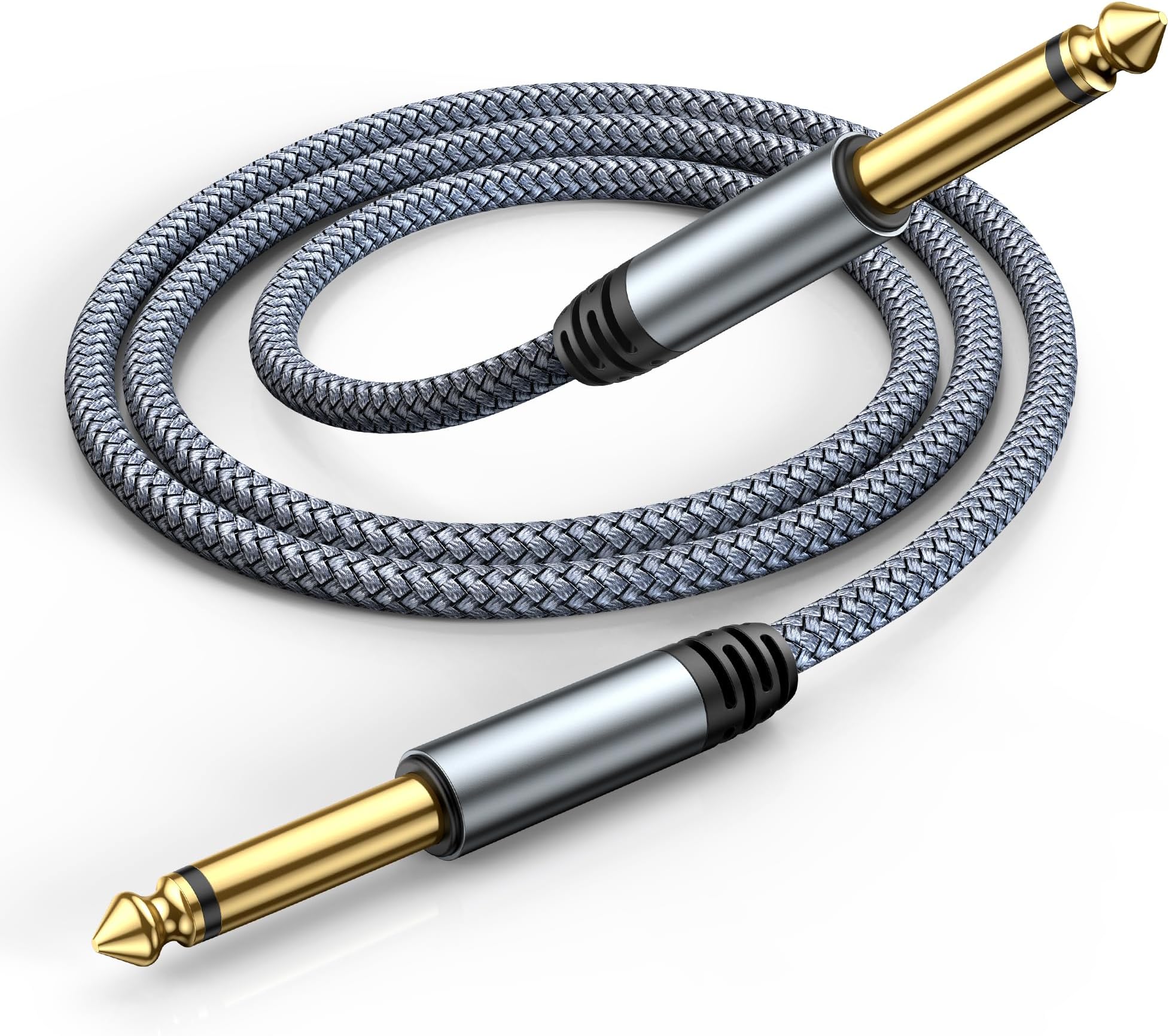 Highwings 1/4 Inch TS Instrument Cable 10FT,6.35mm (1/4) TS to 6.35mm (1/4) TS Audio Cable Male to Male Straight-to-Straight for Electric Guitar, Electric Mandolin,Bass AMP, Keyboard, Mixer, Equalizer