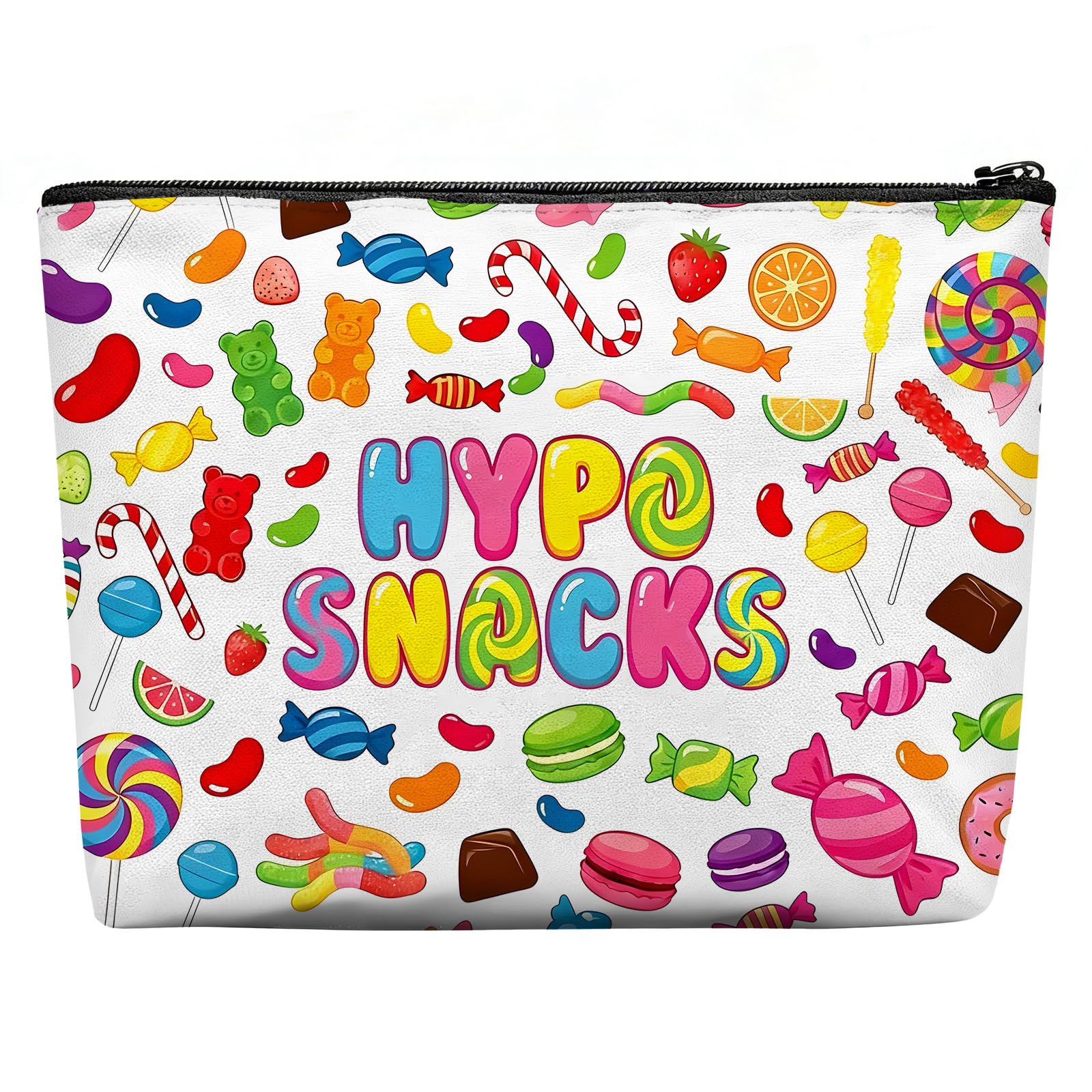 diabetes snack bag, emergency snacks bag, canvas zipper pouch bag, reusable emergency snacks bags, portable travel toiletry bag for women men, funny makeup bag for snacks cosmetics toiletries