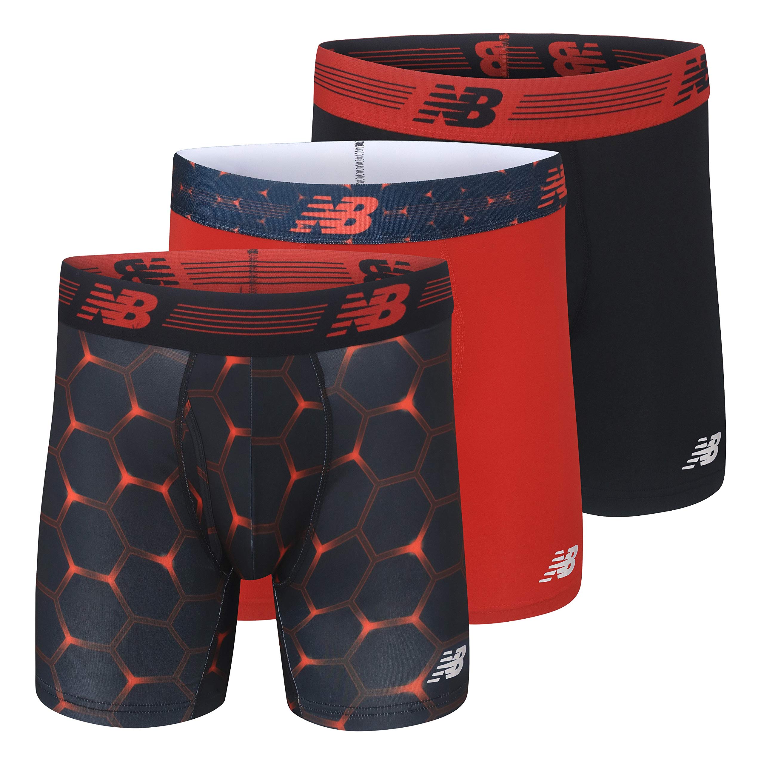 New Balance mens Nb3017-4 Performance 5” No Fly Boxer Briefs 4-Pack (pack of 4)