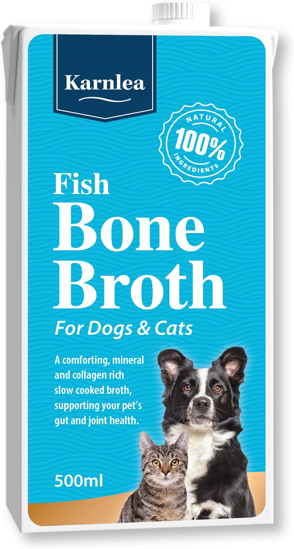 Fish Bone Broth for Dogs & Cats - Sustainably Caught Cod & Haddock | 100% Real & Natural Liquid Bone Broth for Pets | High in Collagen & Protein for Healthy Joints, Gut, Digestion, Skin & Sickness