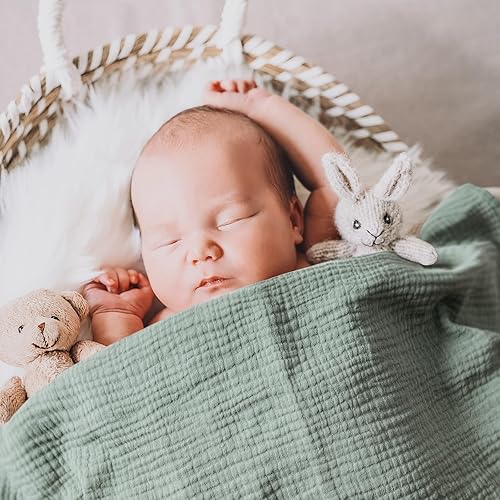 Miniatura 2 de GLLQUEN BABY Mantas de muselina para niños y niñas, paquete de 4 mantas de bebé para niña, manta de recepción para recién nacidos, manta de