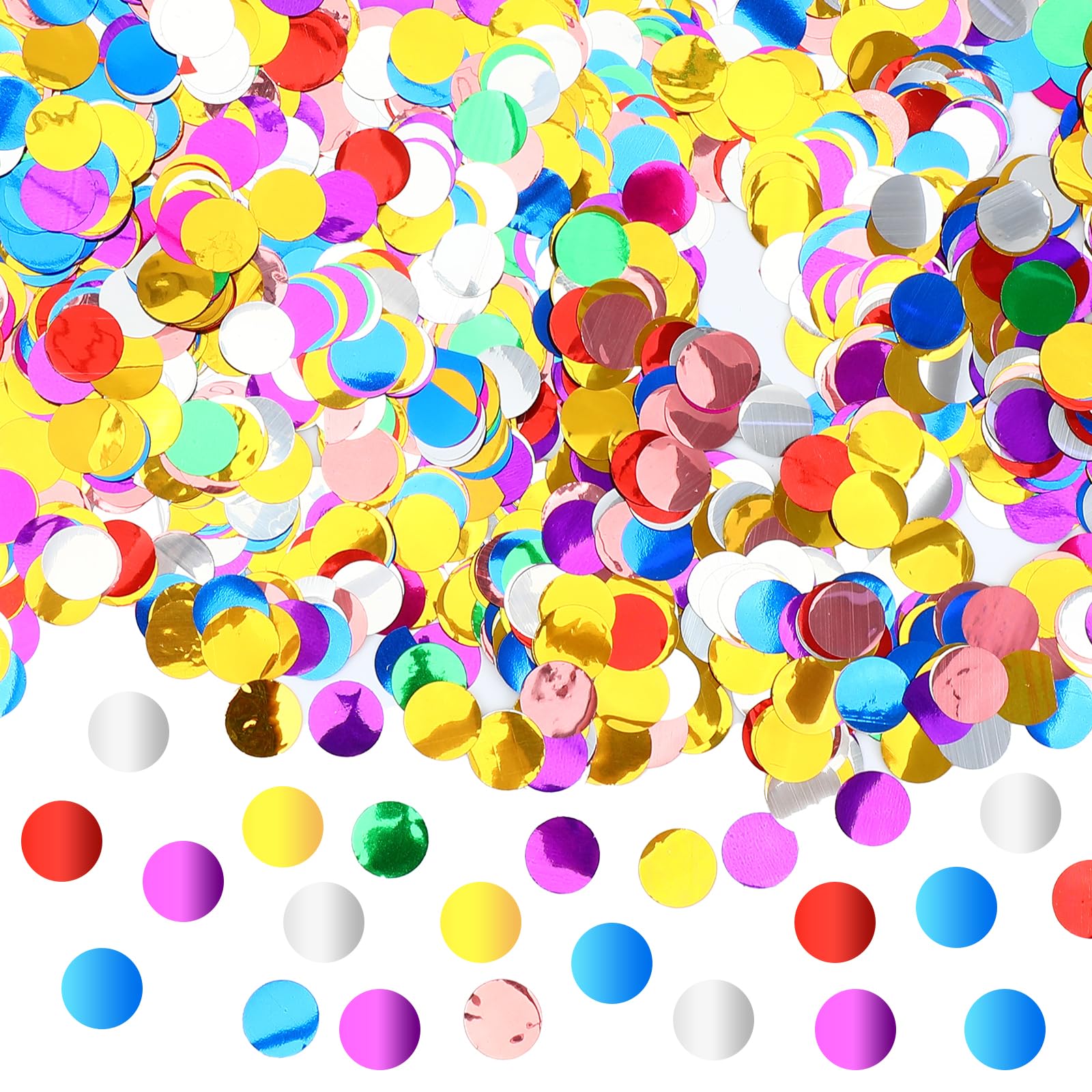 Glitter Round Rainbow Confetti Multicolor Birthday Table Dot Metallic Foil Confetti Sequin Sprinkles Circle Dots for Fill Balloon Wedding Graduation Party Wedding Decorations 100g of pack
