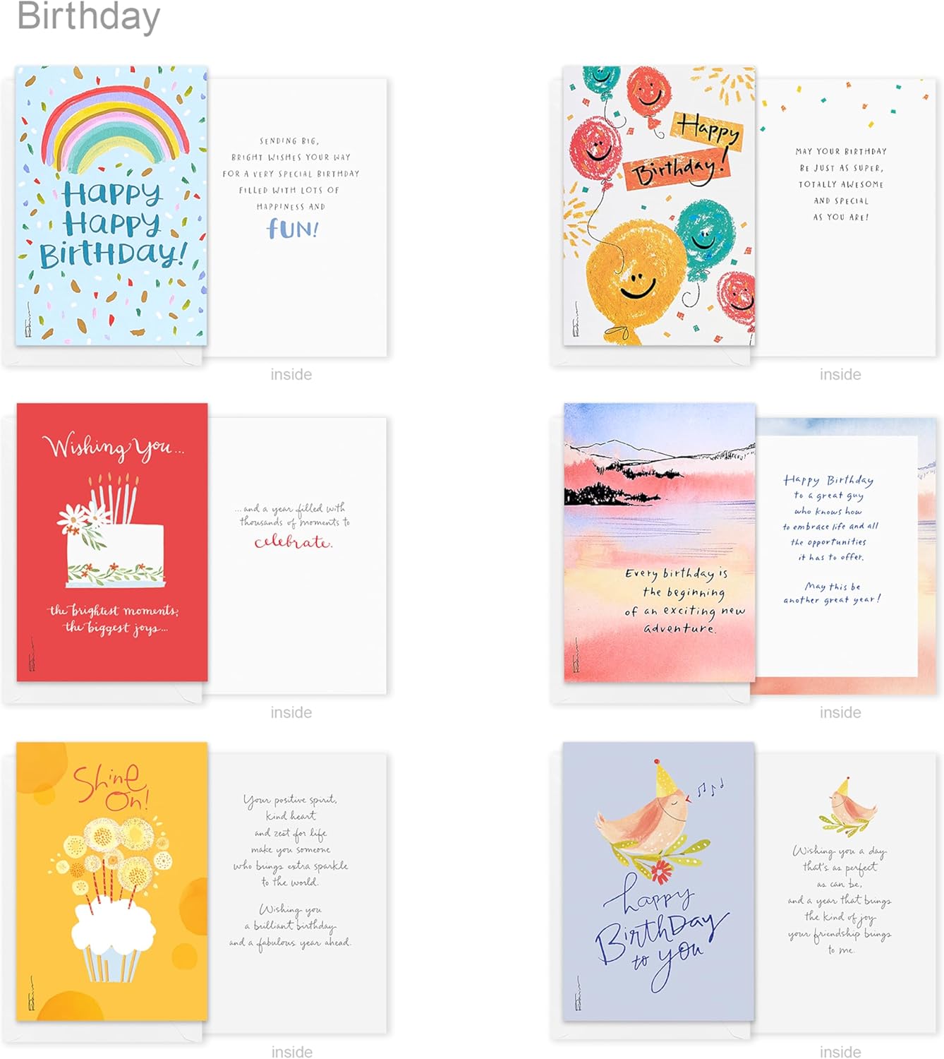 American Greetings 30-Count Birthday Card Assortment Box with Envelopes, Seals, and Storage Box (Kathy Davis Designs, Party Hats) - Image 8