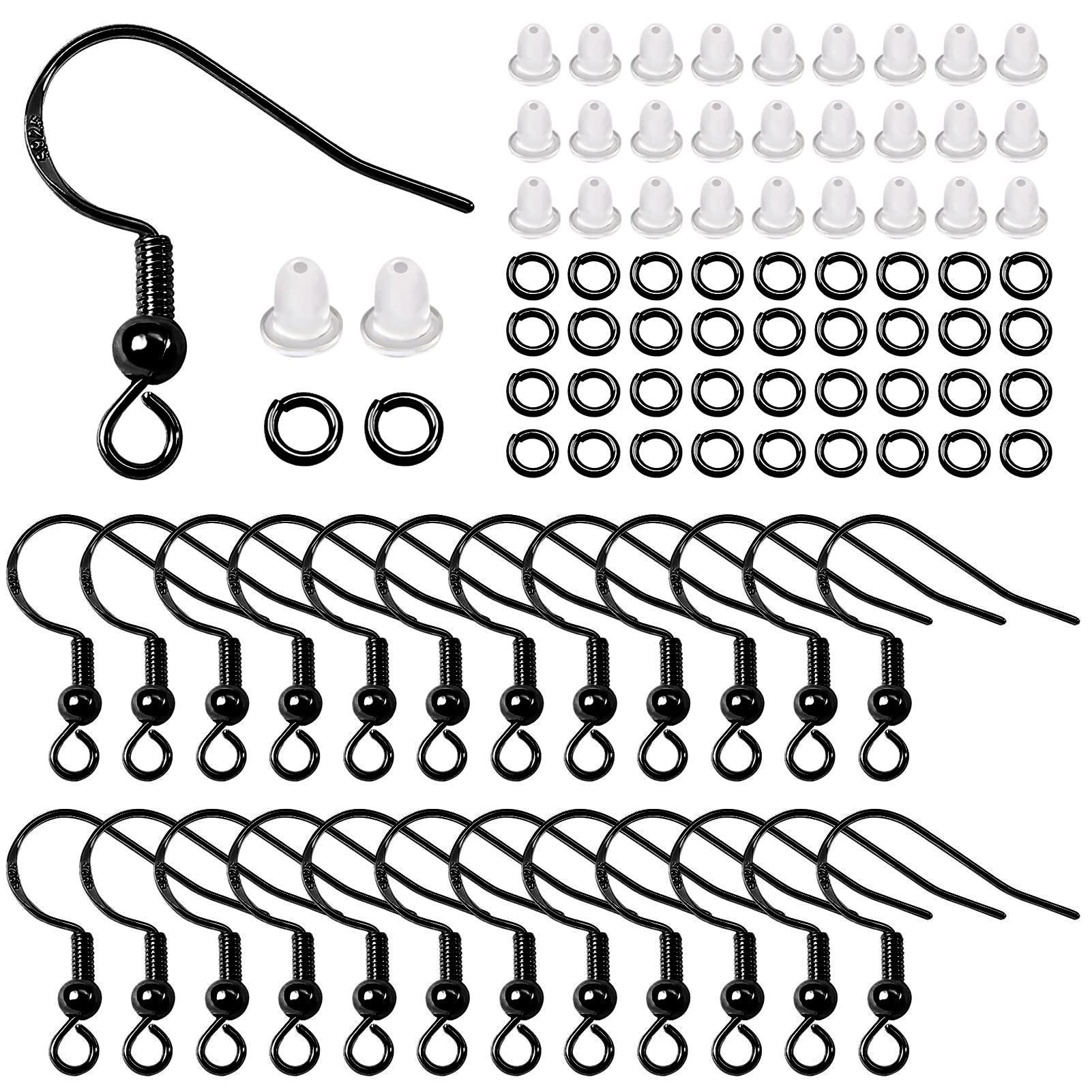 300 Pezzi Ganci Orecchini Argento 925 - Monachelle E Fermagli Per Creazione Gioielli Fai Da Te - Foto 7