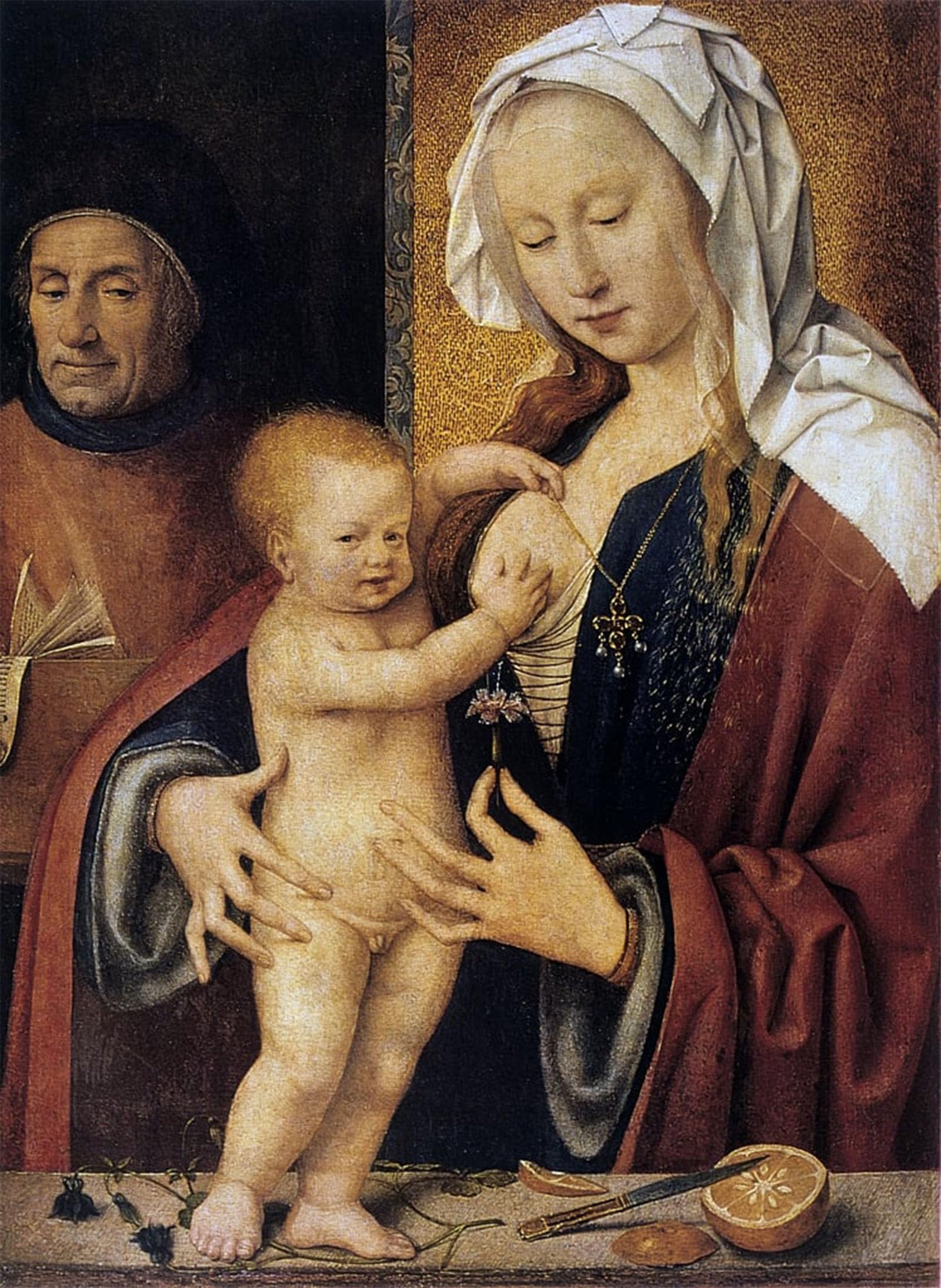 ARTXLXXBN Famous Prints Artwork Pictures Poster Painting Art the Holy Family by Joos Van Cleve Artwork Landscape Pictures for Home Decor 60x90cm