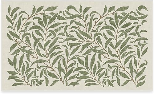 Vista 278 de RUGGABLE x Morris & Co Tapete prémium de pasillo lavable, para pasillo, cocina, entrada, sala de estar, dormitorio u oficina, con base Madreselva