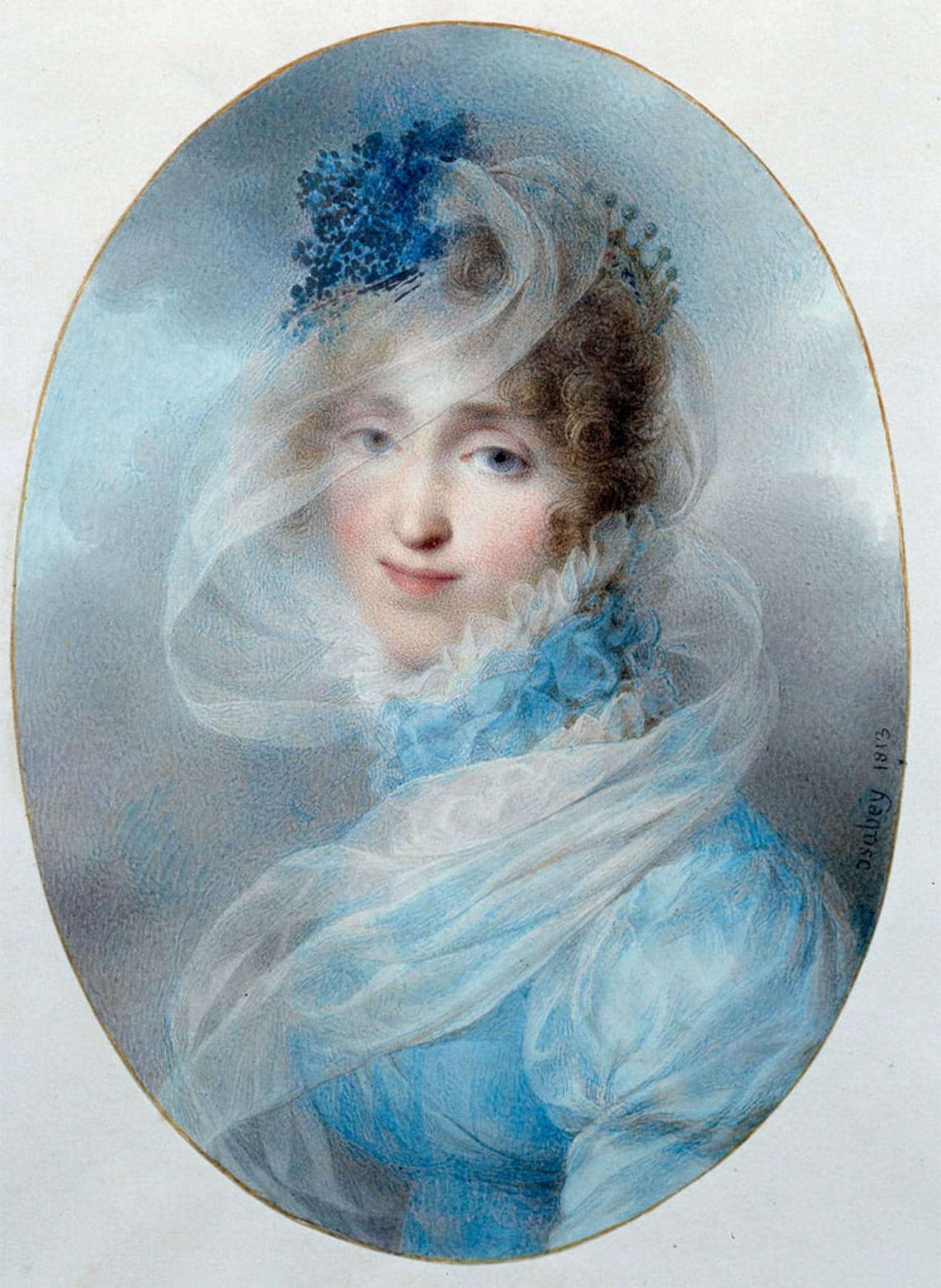 ARTXLXXBN Famous Painting Art Wall Decor Abstract Art Picture Portrait of Queen Hortense De Beauharnais by Jean Baptiste Isabey Animal Pictures for Home Decor 60x90cm