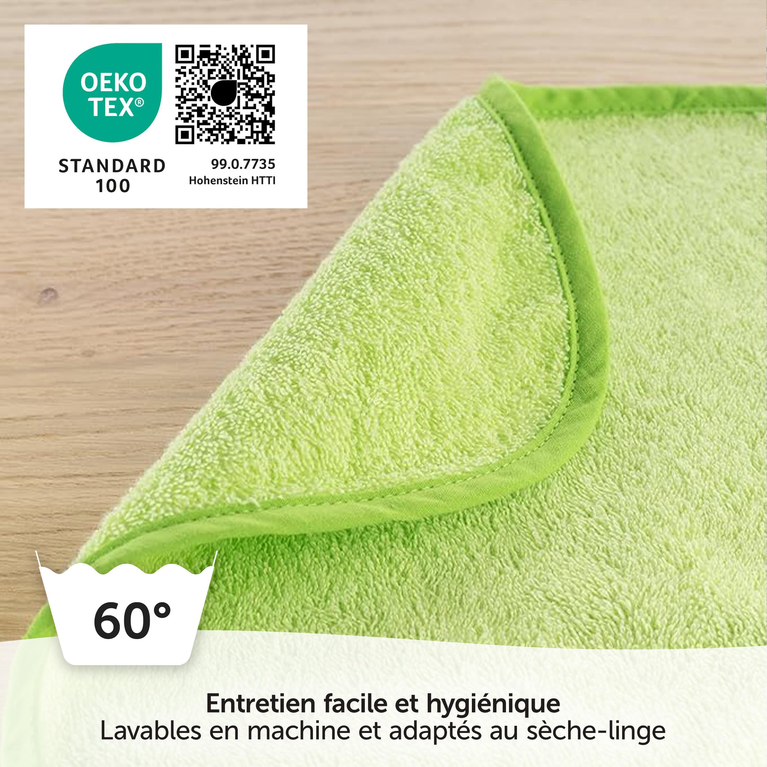 Lot de 2 bavoirs pour bébé/enfants - Bavoir avec bouton pression/Taille réglable/Extra Large/Très absorbant/certifié Öko-Tex/100% coton