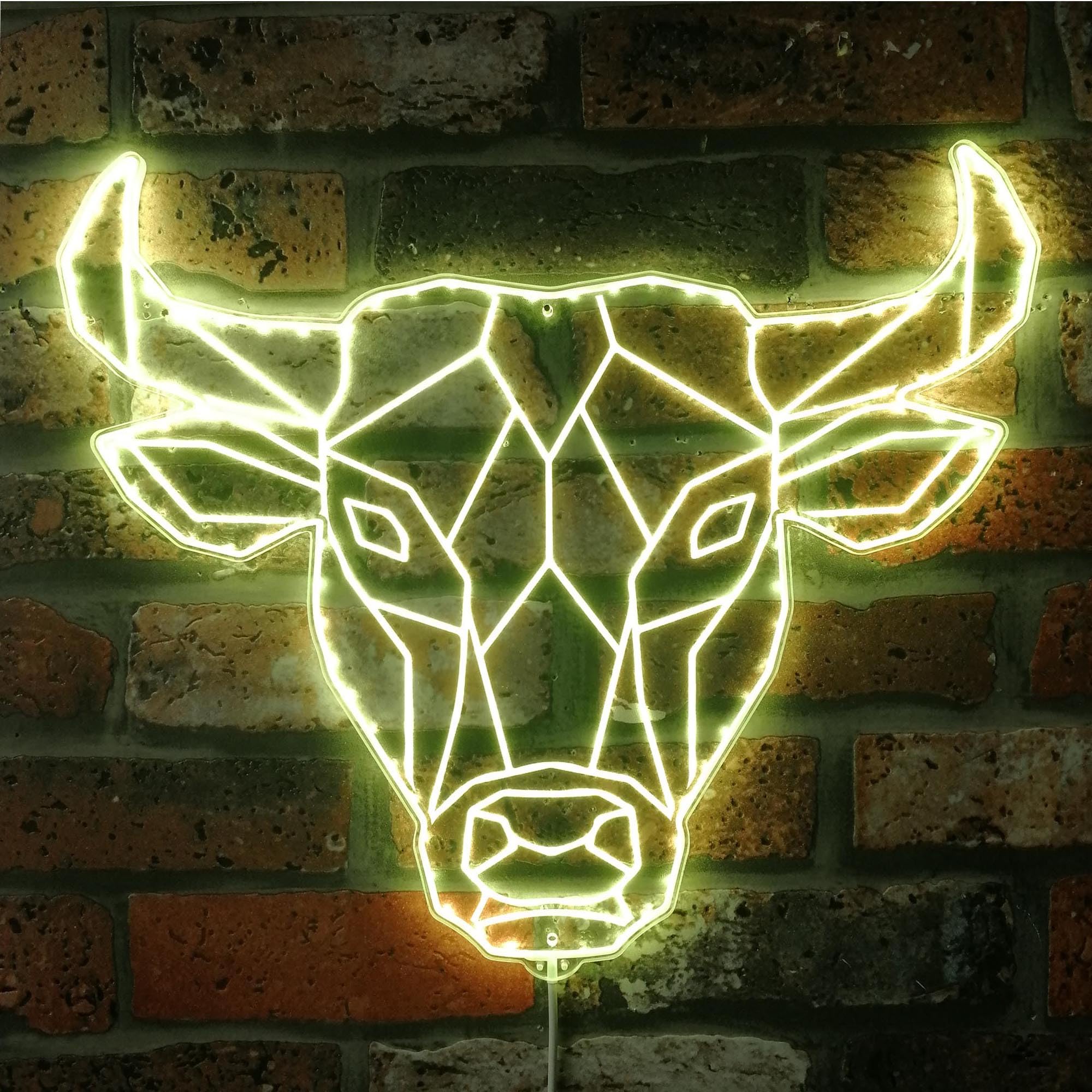 ADVPRO Cow Head Geometric RGB Dynamic Glam LED Sign - Cut-to-Edge Shape - Smart 3D Wall Decoration - Multicolor Dynamic Signage st06s86-fnd-i0279-c