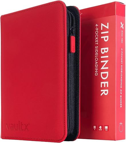 Miniatura 11 de Vault X Carpeta de 4 bolsillos con cremallera para tarjetas, 160 tarjetas, material de álbum Exo-Tec premium, 20 páginas de carga lateral, carpeta