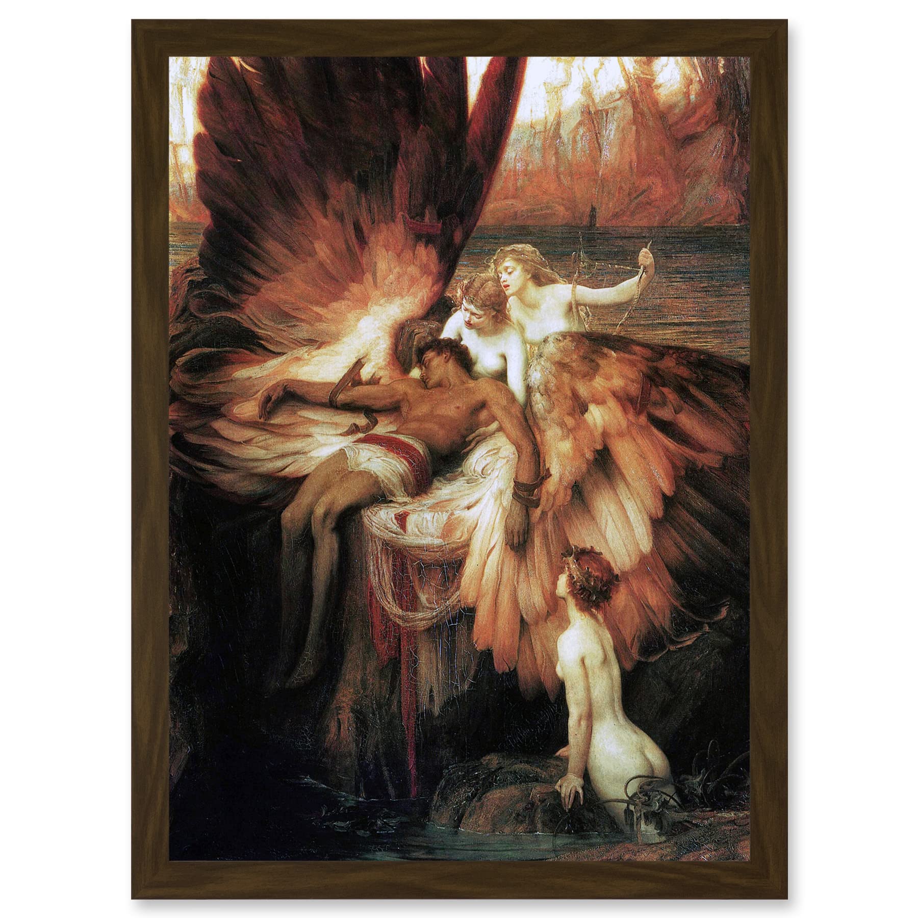 Artery8 James Mourning For Icarus Myth Greek Wings Painting Artwork Framed Wall Art Print A4