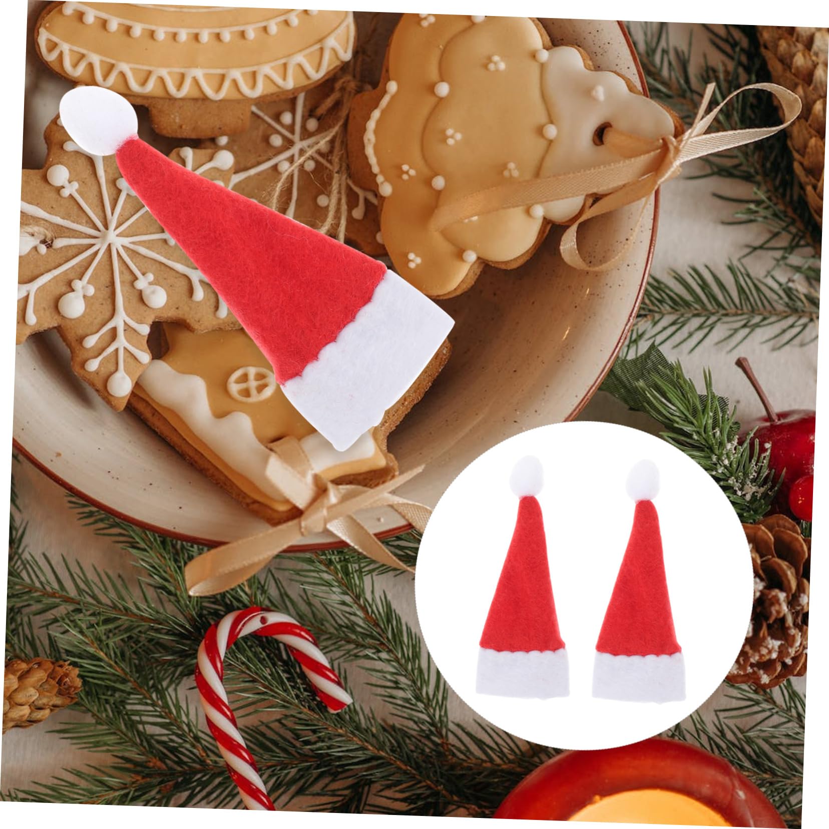 ABOOFAN 3 Sets Niedliche Weihnachtsmütze Mit Lutscher Weihnachtsmütze Süßigkeitenpaket Weihnachtsdekor Für Kinder 60 Stück * 3