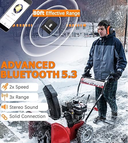 Miniatura 5 de PROHEAR 037 Paquete de 2 auriculares Bluetooth 5.3 de protección auditiva con recargables, 30dB SNR de seguridad con reducción de ruido para