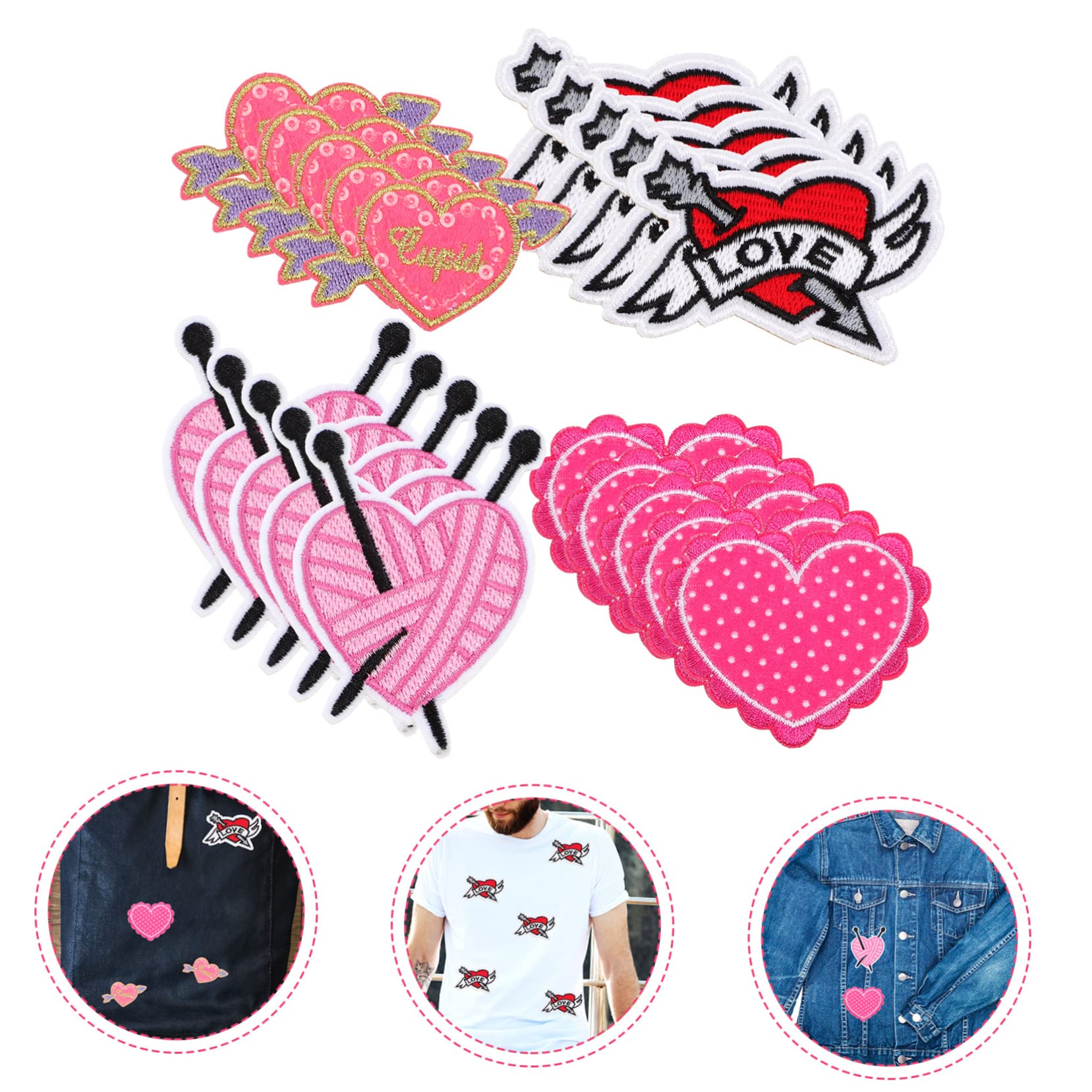EXCEART 100piezas Parches De Termoadhesivos Para Ropa Parches Bordados De Para Ropa y Accesorios Para Jeans y Mochilas