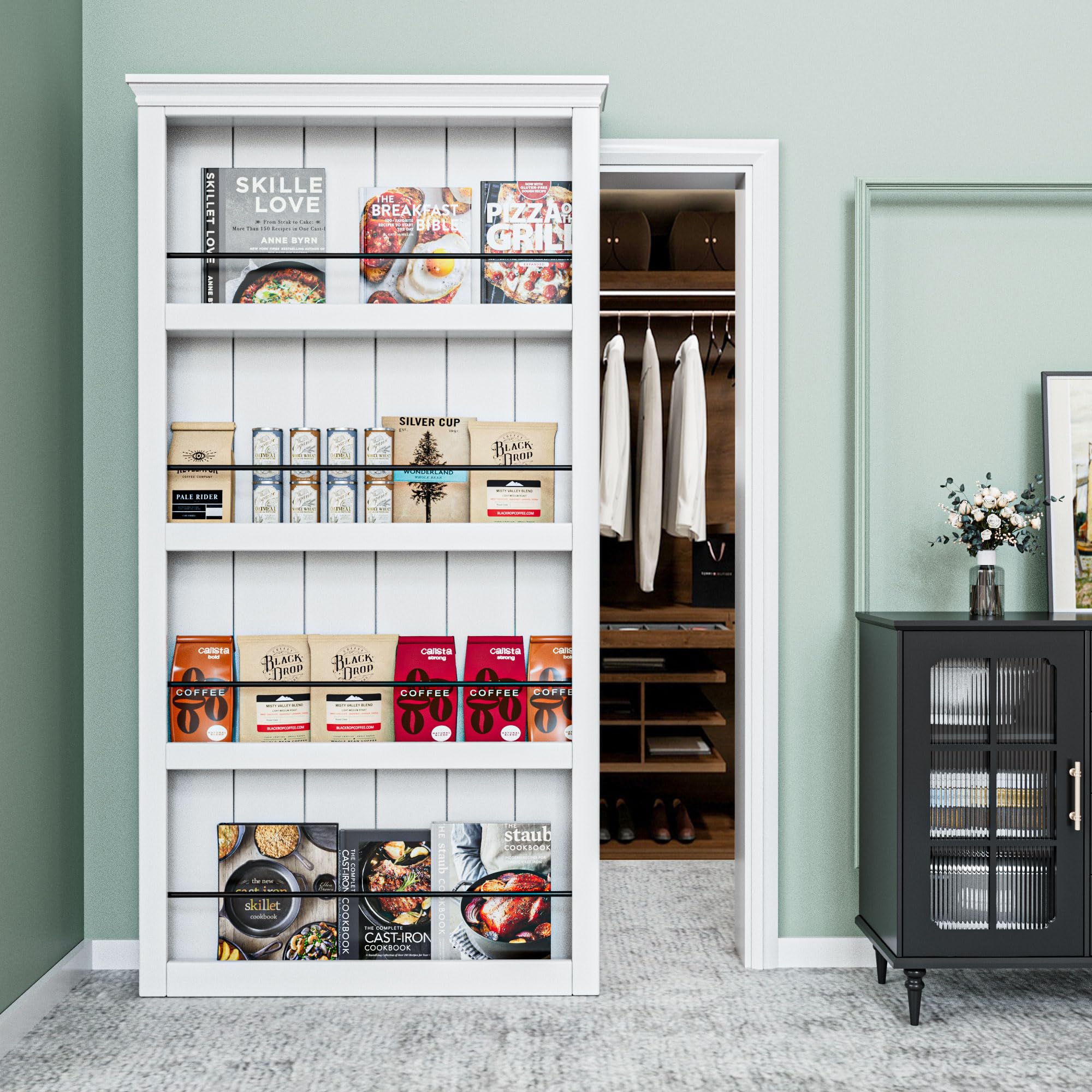 Bookshelf Style Solid Core Ghost Door Secret Hidden Door, 42