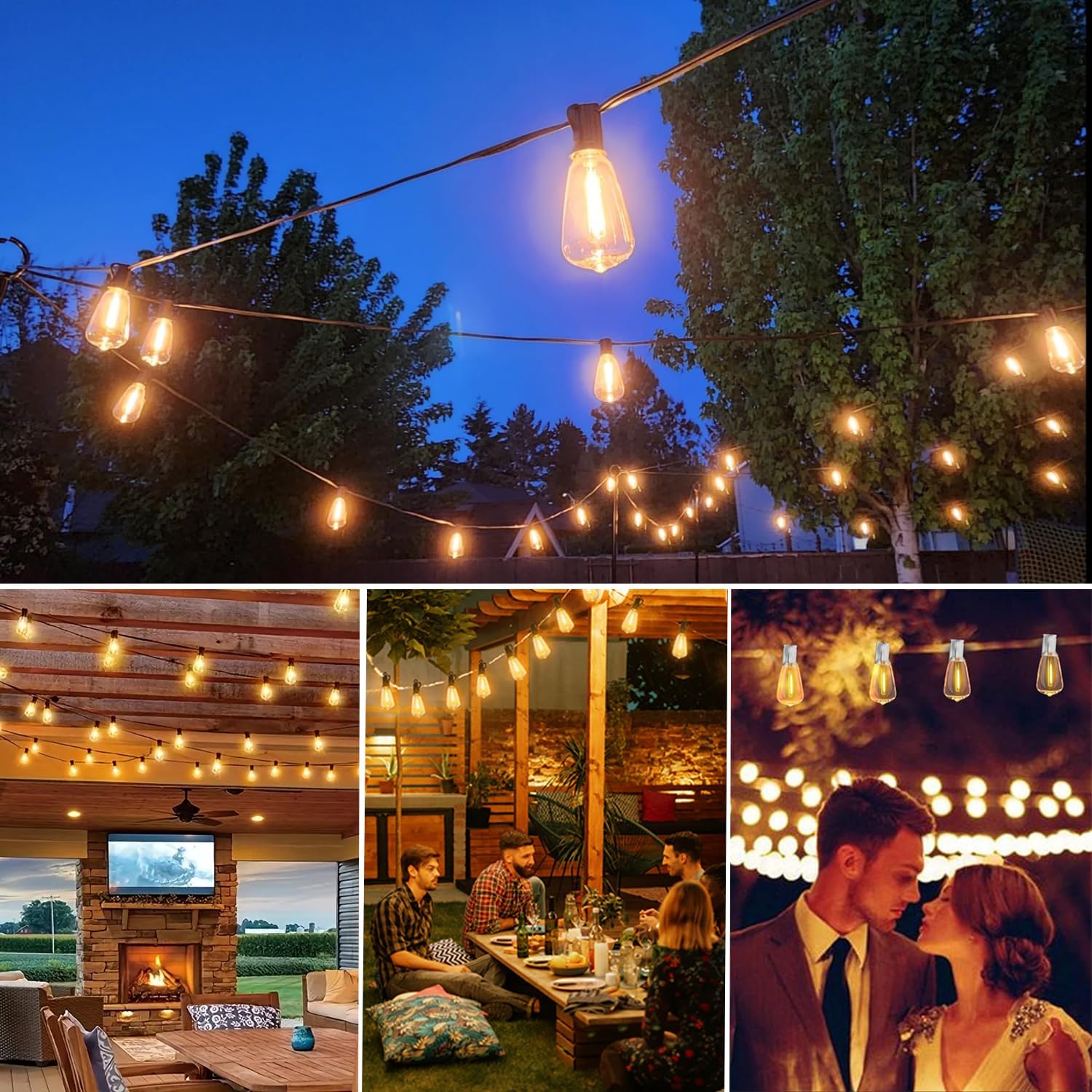 ST38 Replacement LED Light Bulbs, Shatterproof & Waterproof 0.6W ST38 LED Bulbs, Outdoor String Lights, E12 Base Patio Edison LED Light Bulbs, Warm White 2200K Plastic 40ML Non-Dimmable 25 Pack - Image 8