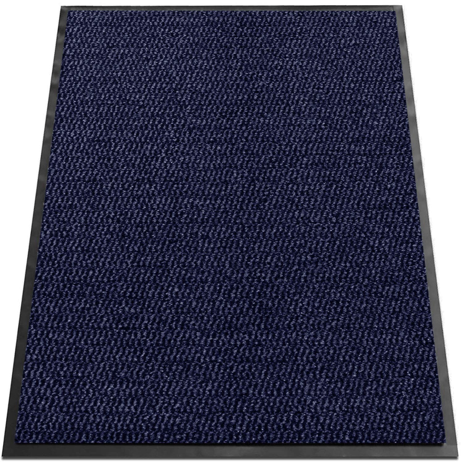 TrendMakers Dirt Stopper Door Mats | Machine Washable Heavy Duty Barrier Mats Anti-Slip Dirt Trapper |15 Sizes - Blue/Black - 60 x 80cm - POLYPROPYLENE PILE