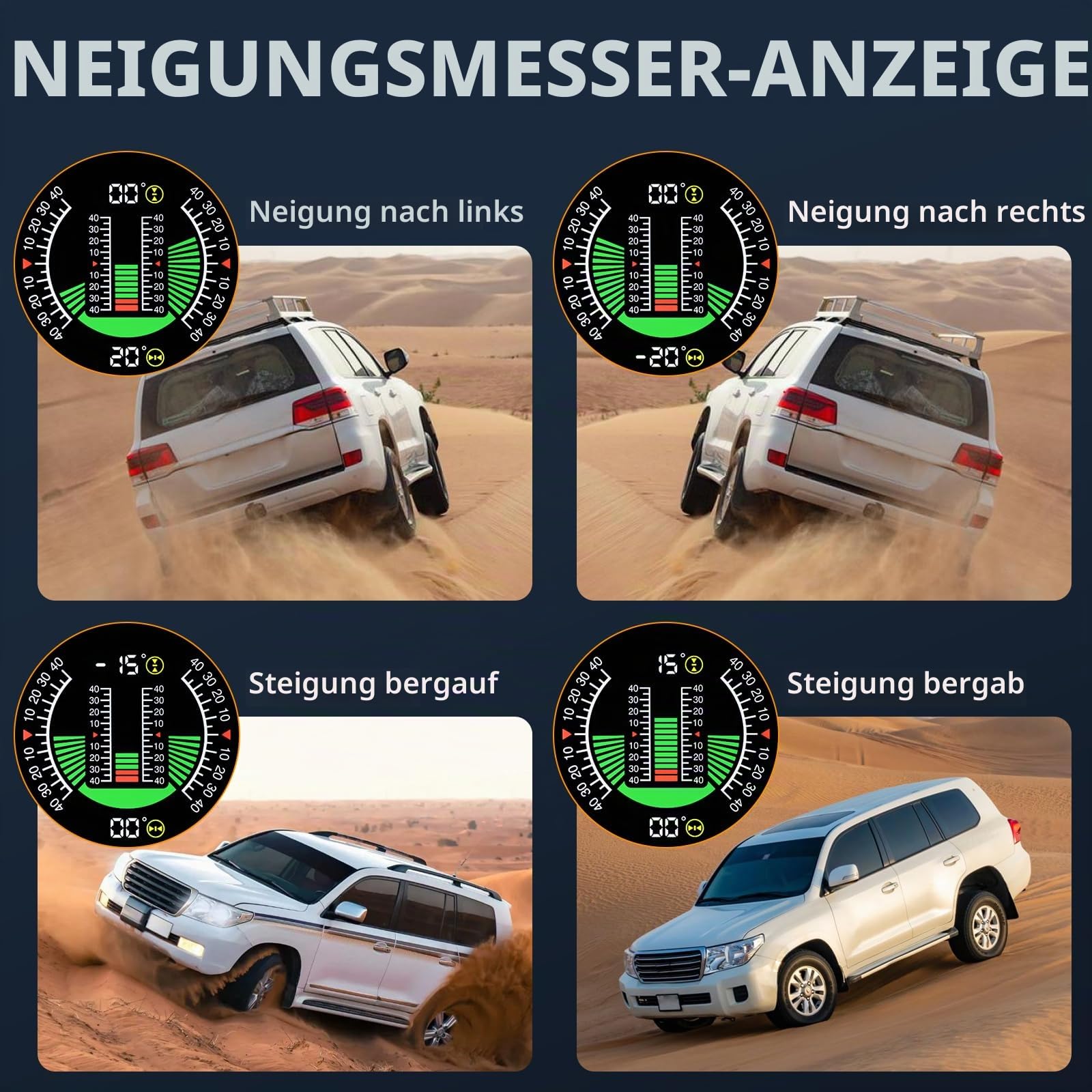 M60 Auto Head Up Display Auto Kompass Inclinometer Neigungswinkel Geschwindigkeit GPS Digital Neigungsmesser Overspeed Alarm Auto Off Road Zubehör