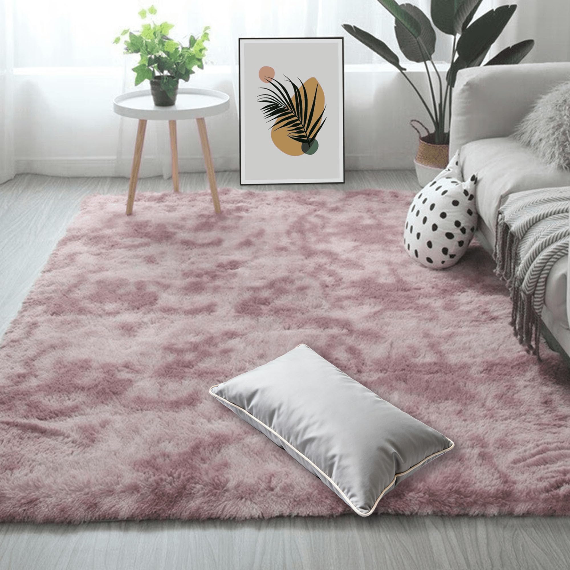 Moquette chambre moderne 150x380 rose grand tapis de salon doux et confortable