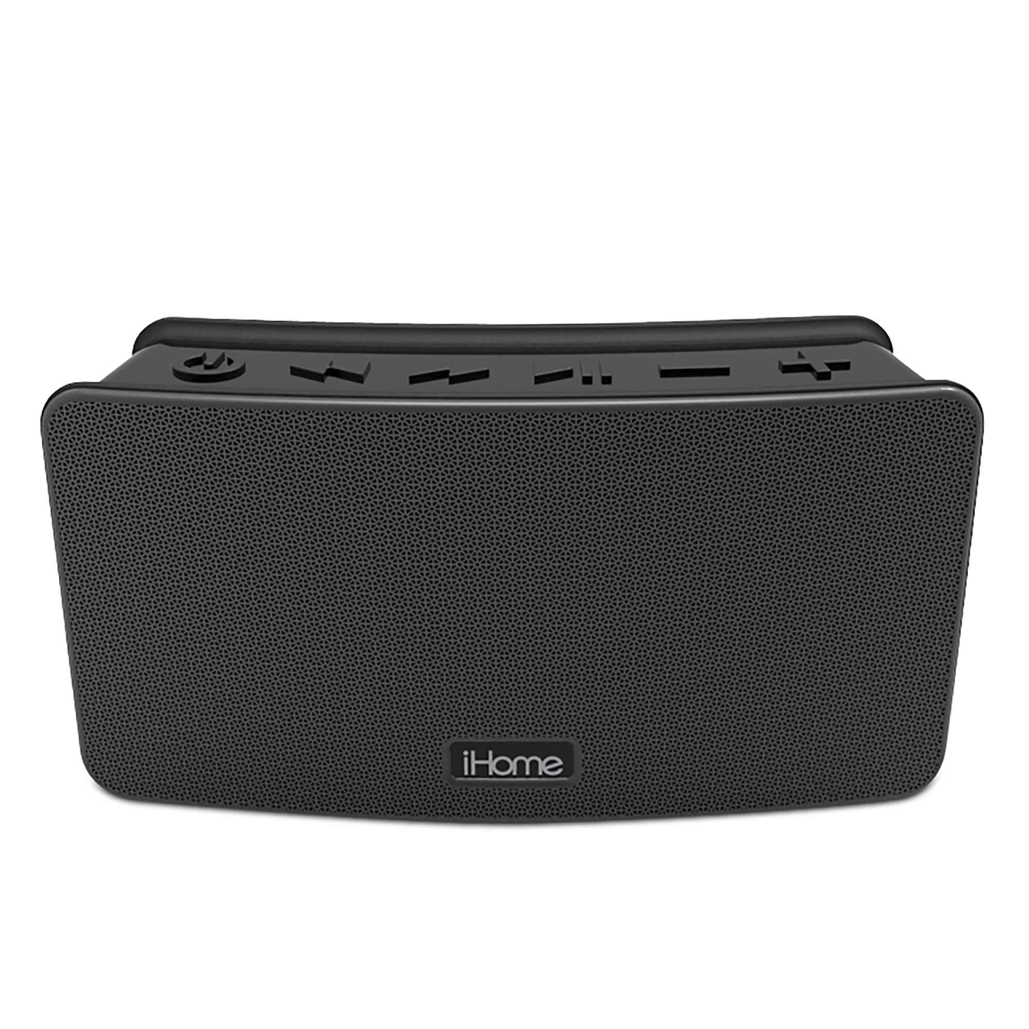 iHome iBT39 Portable Waterproof Stereo Bluetooth Speaker with Passive Subwoofer and Speakerphone