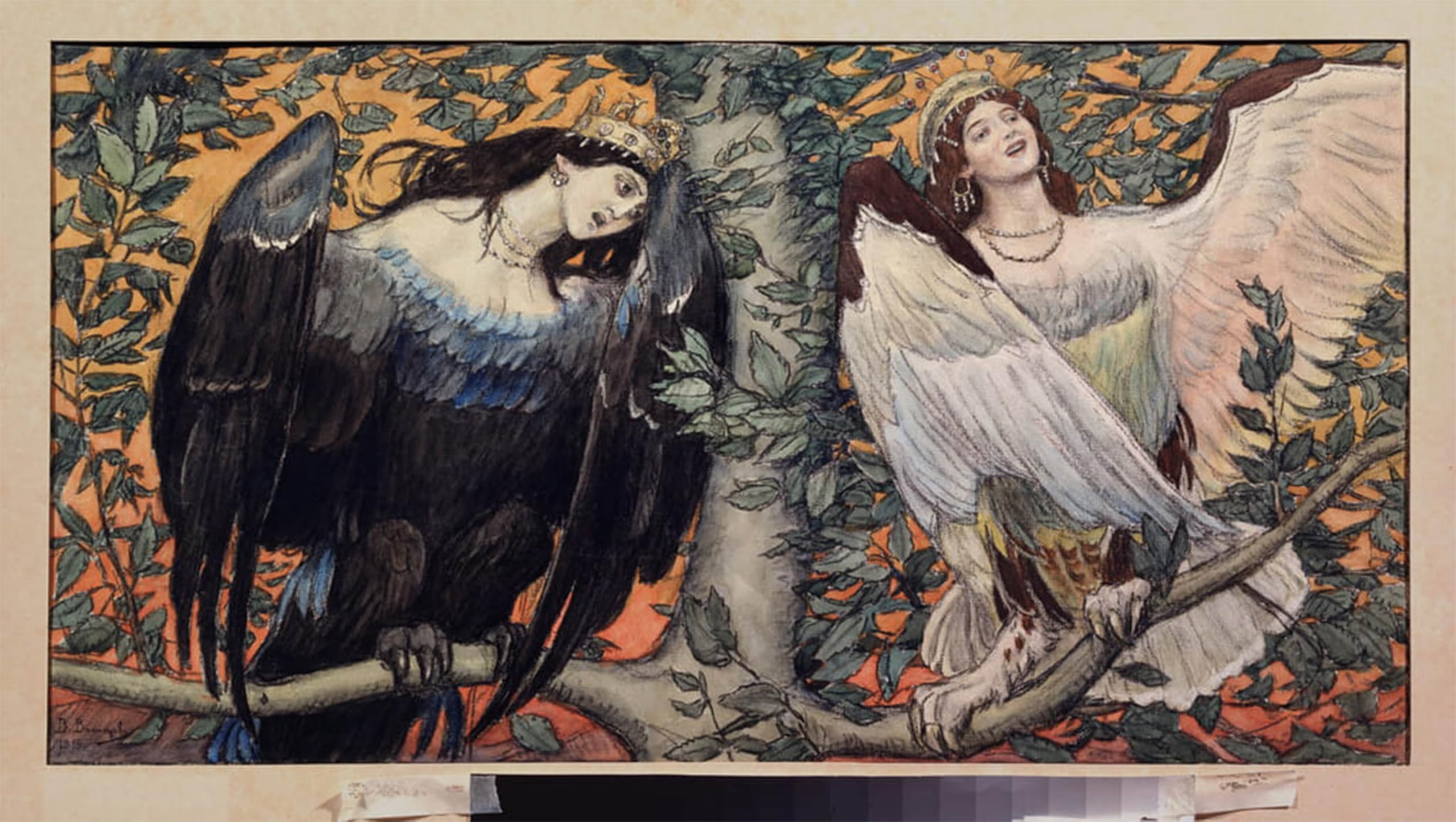 Cuadro Sirin e Alkonost para decorar una sala de estar elegante 5