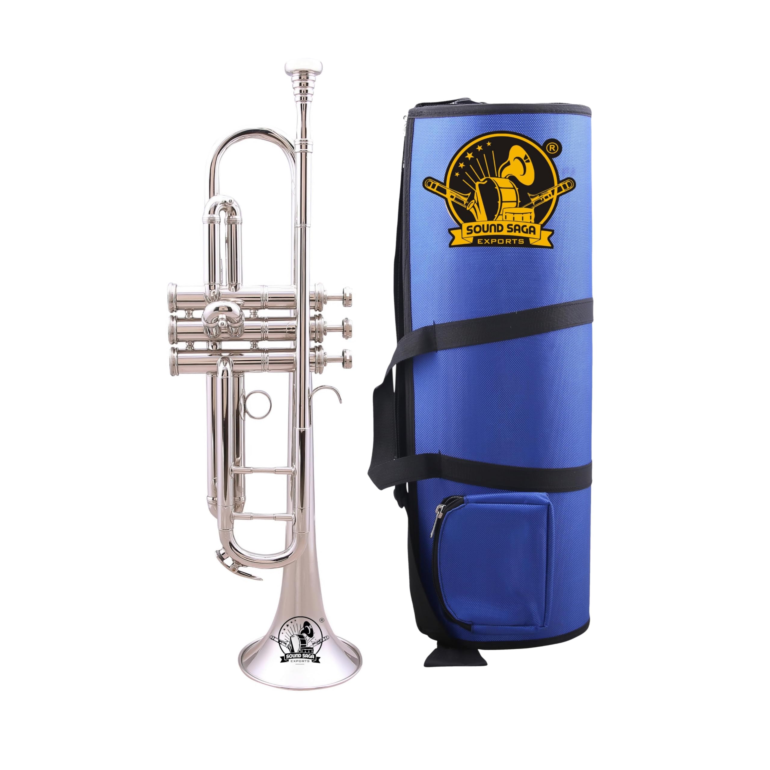 SOUND SAGA® ND Model Trumpet With All Accessories Including Mouthpiece & Bag. (SILVER)-image-37