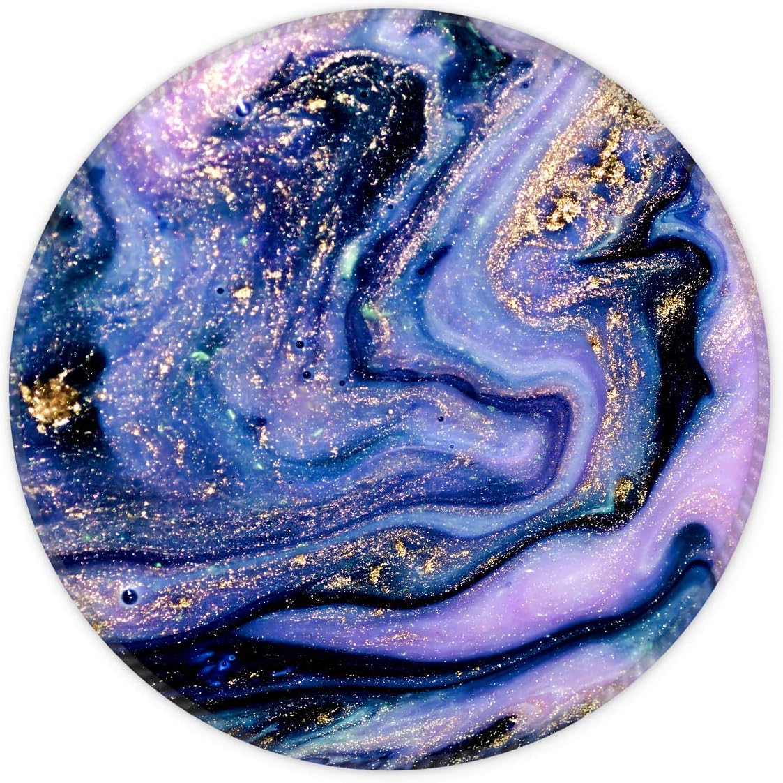 DOOKE Mouse Pad with Stitched Edge, Premium-Textured Mouse Mat with Waterproof Non-Slip Rubber Base, Cute Round Mousepad for Laptop Computer Office Desk Accessories, 7.9 x 7.9 inch, Purple Marble