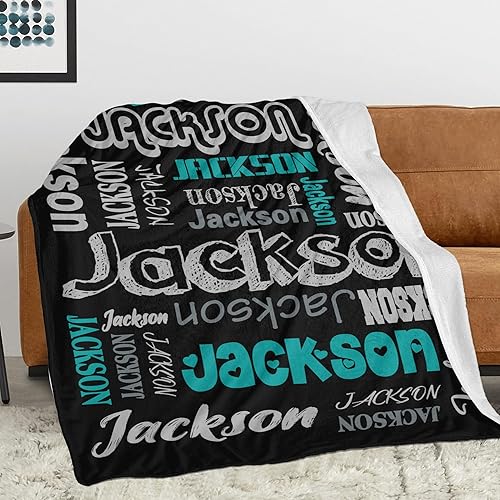 Vista 52 de Manta personalizada con texto, manta personalizada con nombre para madre, padre, adultos, amigos, amantes, perros, mascotas, manta de franela 01