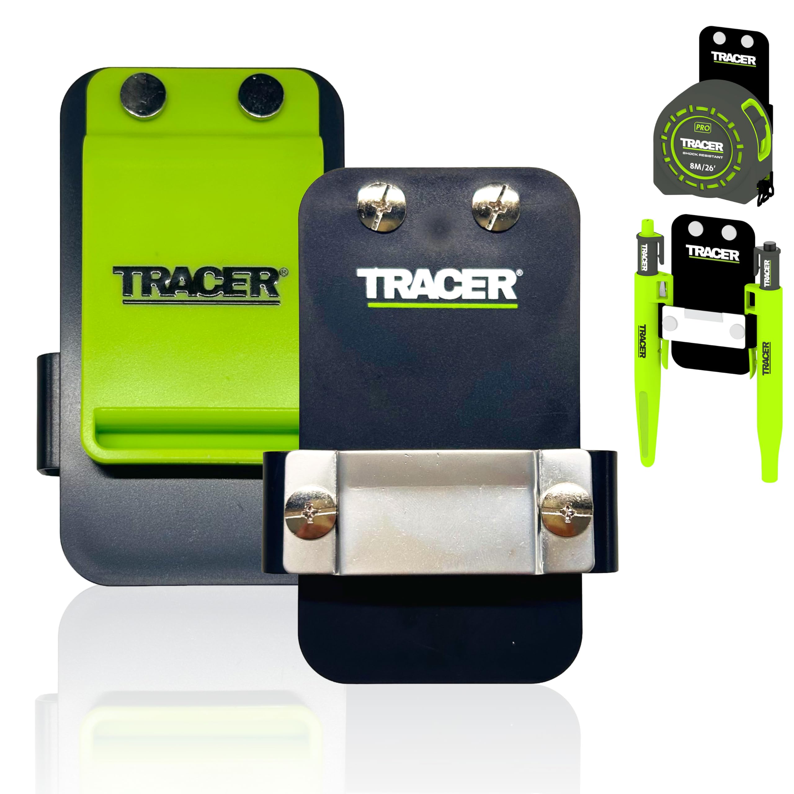 Tracer Belt Tool Holder for Tape Measure up to 8 m with Slots for Markers | Tool Holder Waist and Work Belt