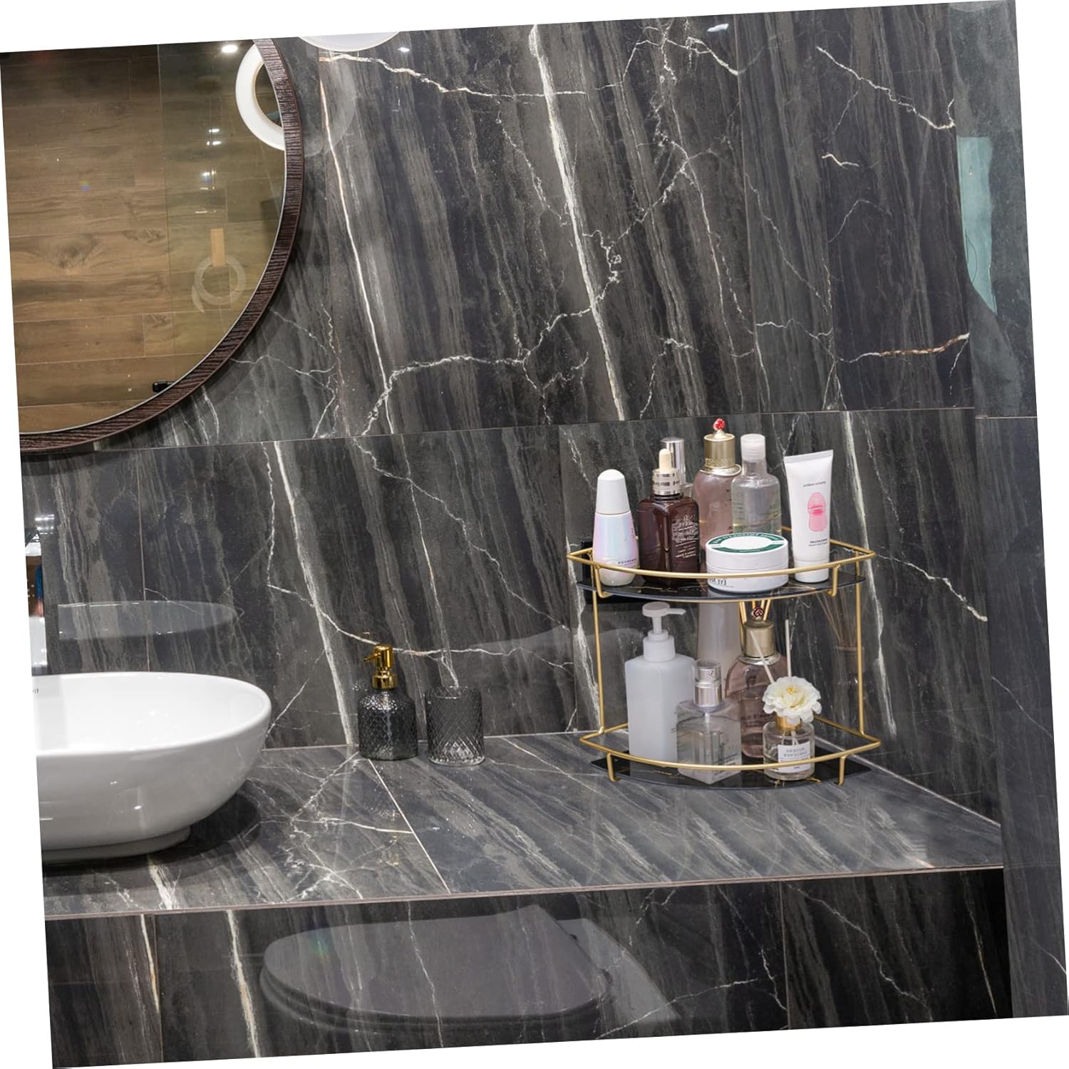 Angoily Bathroom Decor Storage Rack Shelf Countertop Wall Shelves Accessories Organizer