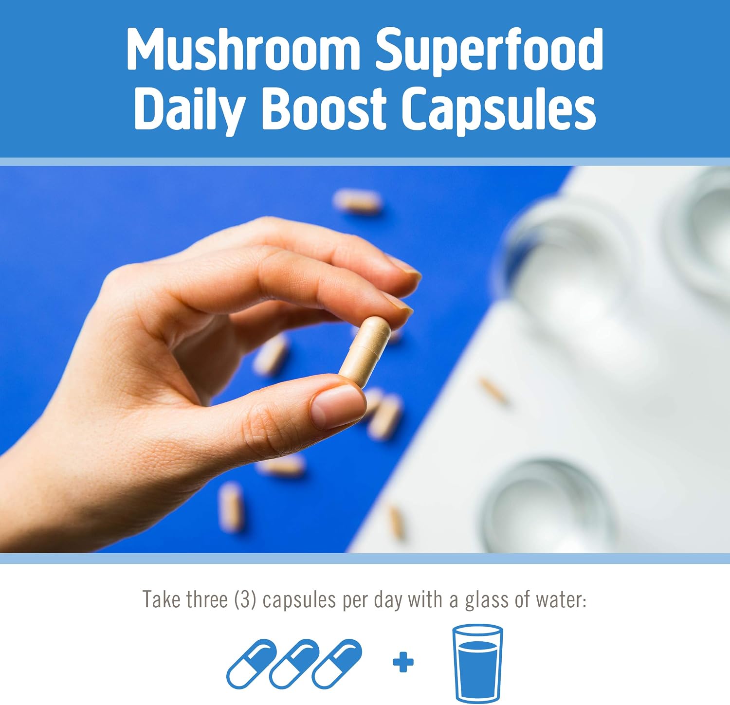 Om Mushroom Superfood Breathe Mushroom Capsules, Cordyceps, Reishi, Chaga, Turkey Tail Mushroom Blend, Vitamin D & Zinc, Immune & Respiratory Health Mushroom Supplement