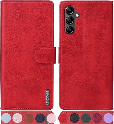 Miniatura 8 de LBYZCASE Funda tipo cartera para Galaxy A54 5G con tarjetero de bloqueo RFID, cartera de cuero con función atril, magnética, a prueba de golpes,