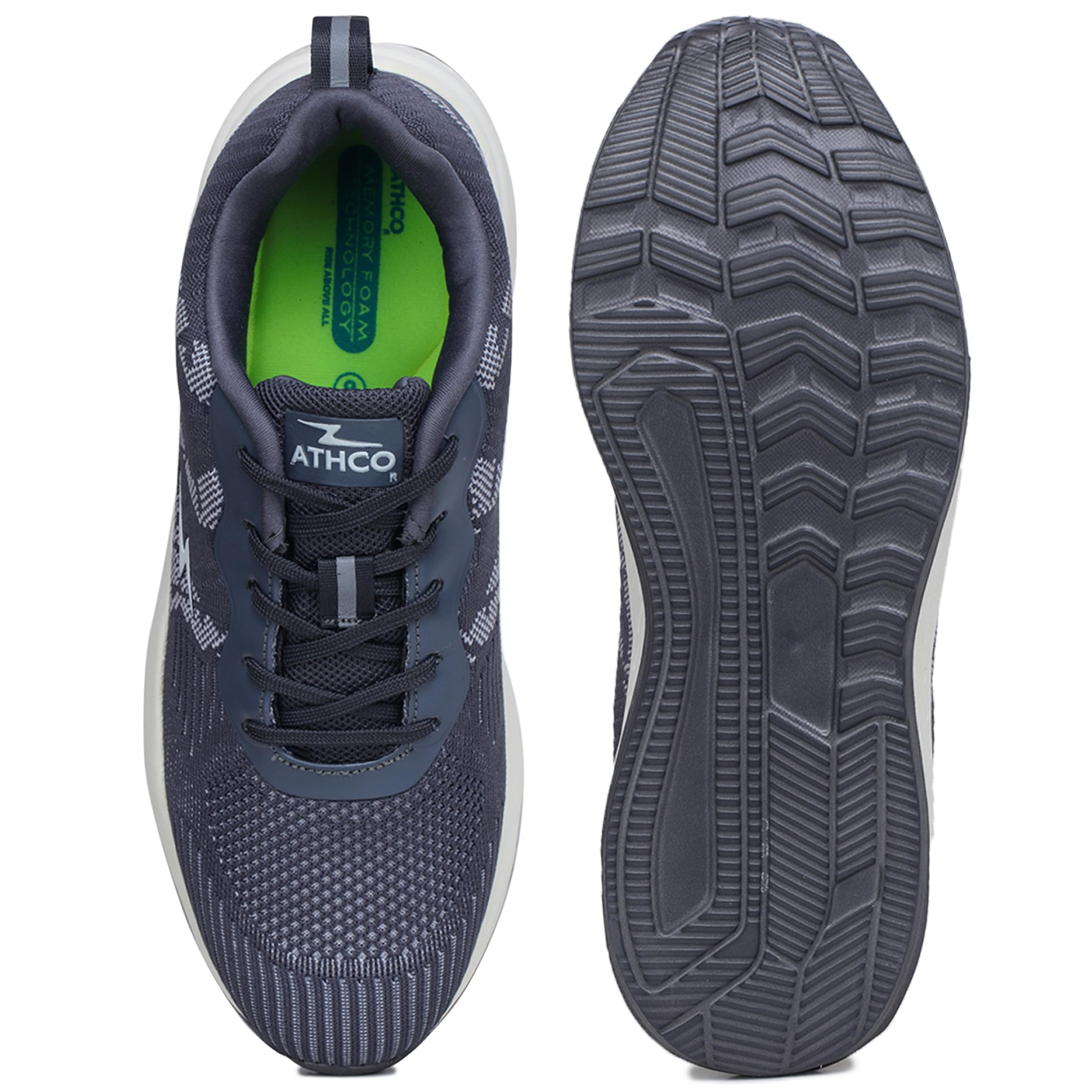 ATHCO Męskie buty Houston Memory Foam Comfort | Bieganie | Spacery | Trening| Siłownia | Jogging|Sneaker|Atletyczne|Sznurowane|Elastyczne|Lekkie|Codzienne użytkowanie|Sport|Na co dzień|ExtraSoft|