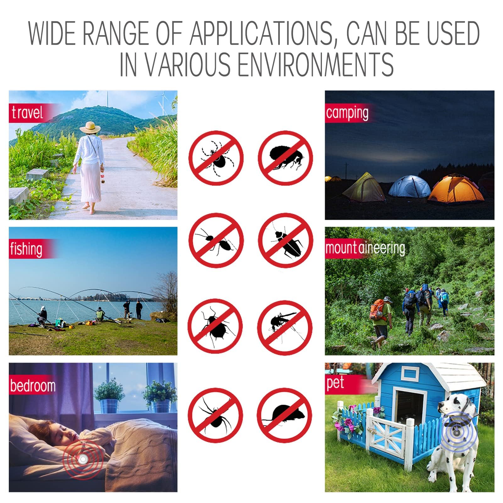 Repellente ad ultrasuoni per cani anti pulci e zecche ricaricabile USB portatile